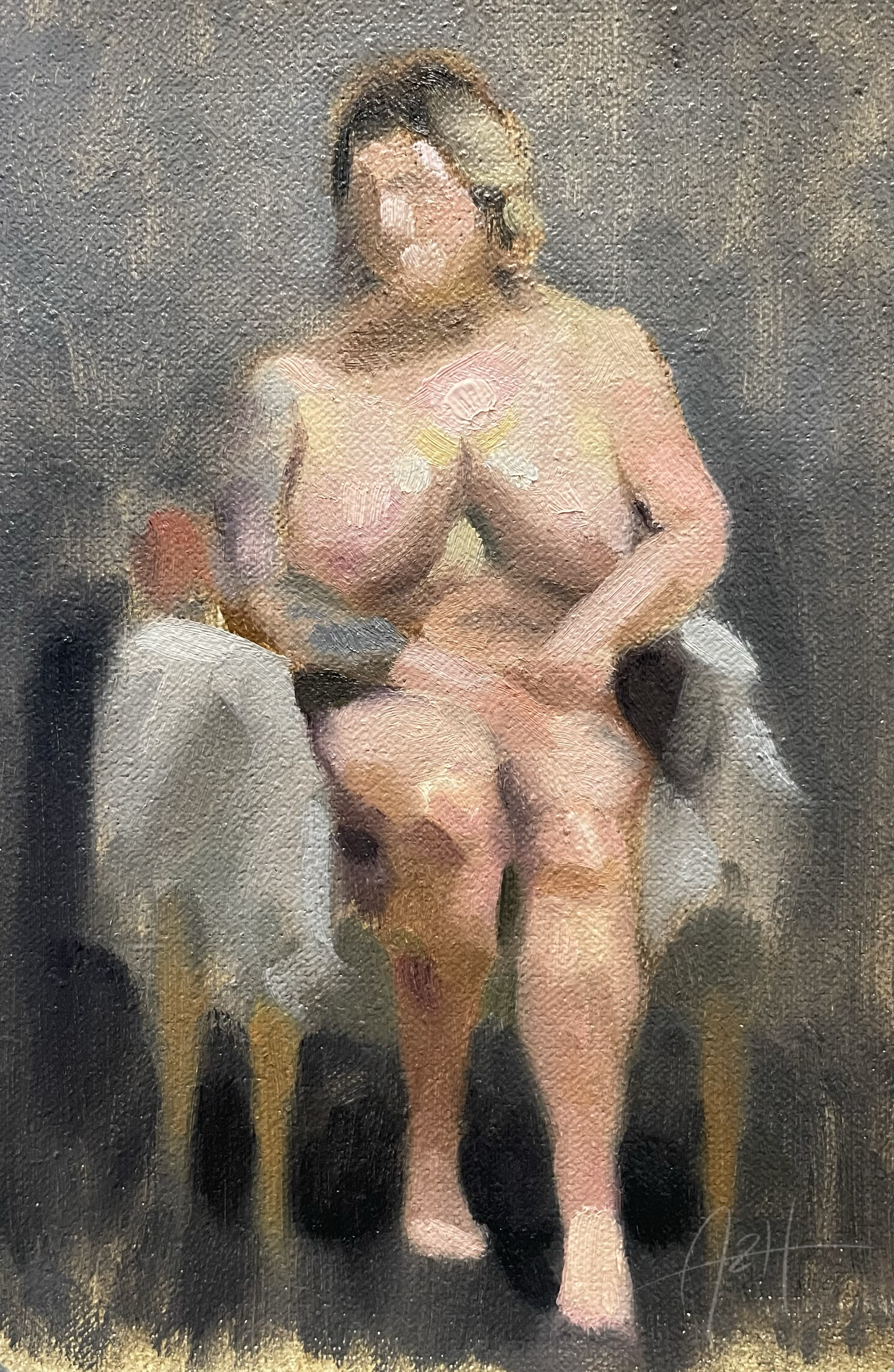 Untitled (seated figure color study i), 2025, Oil on linen