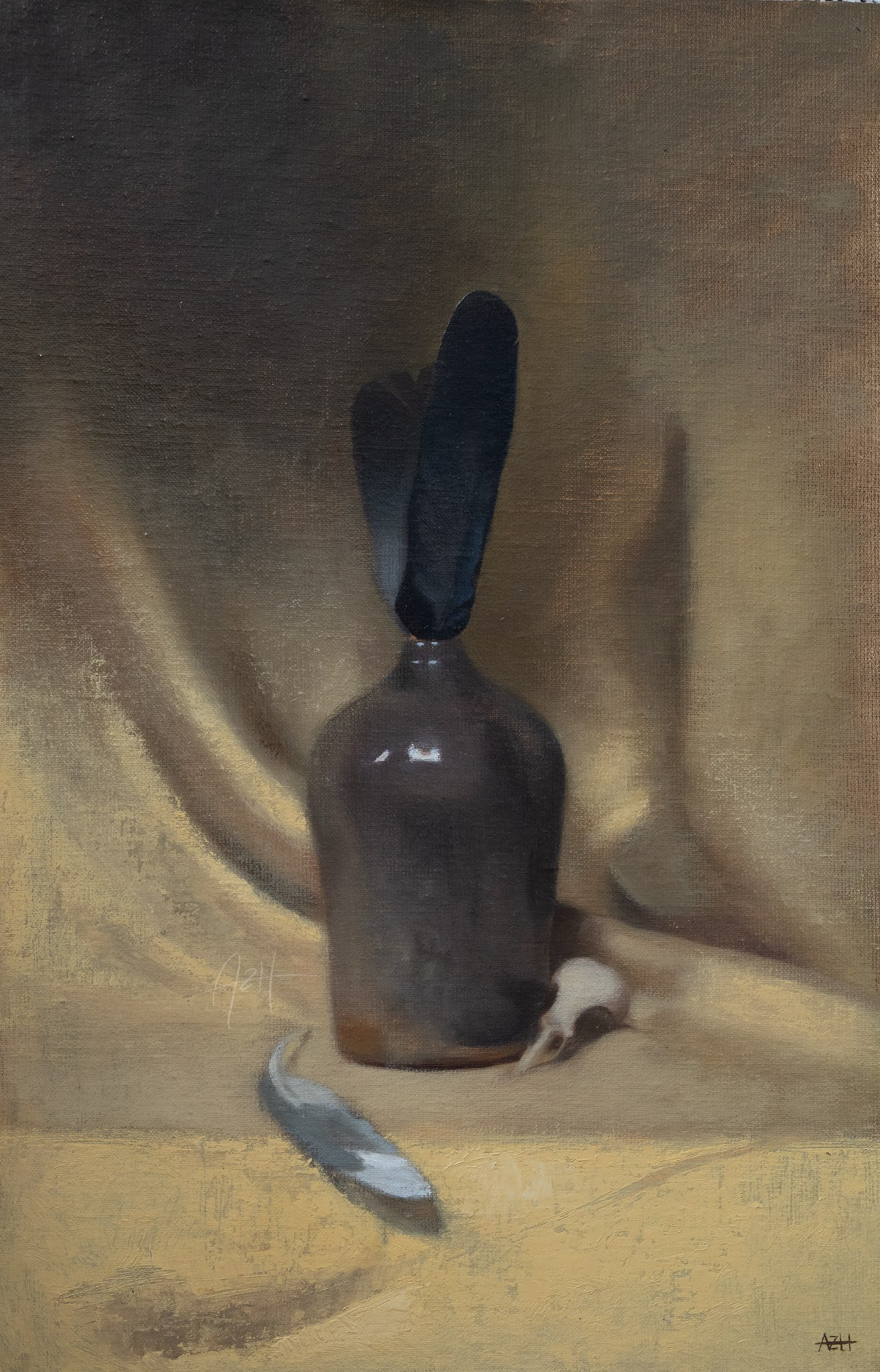 'Burial of a Bird', 2024, Oil on linen