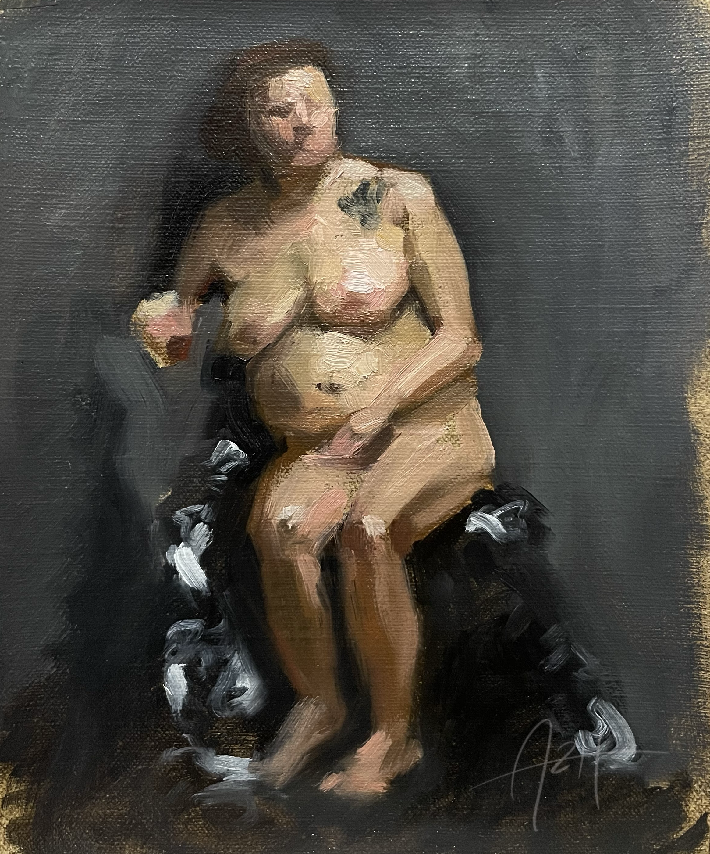 Untitled (seated figure color study ii), 2026, Oil on linen
