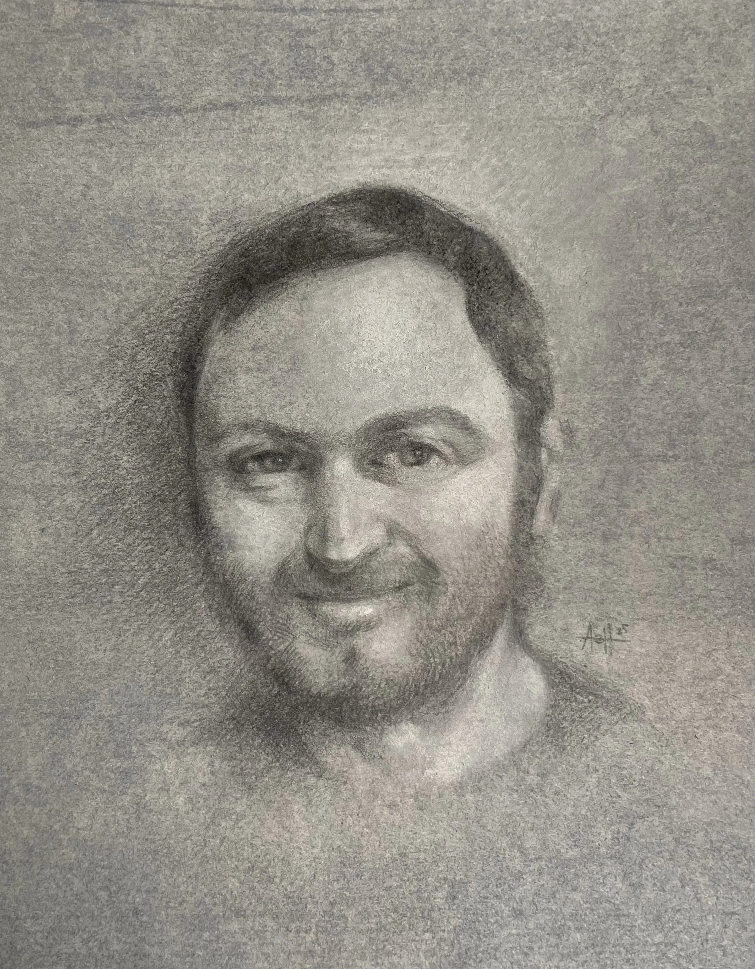 Untitled, 2025, Graphite and chalk 🔴