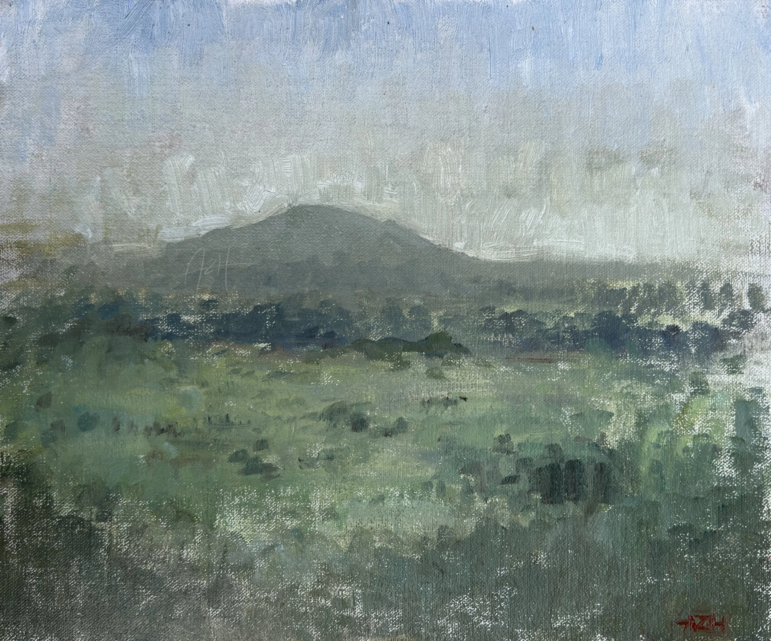 'Sketch from Glastonbury Tor', 2026, Oil on linen, 30.5 x 25.5 cm