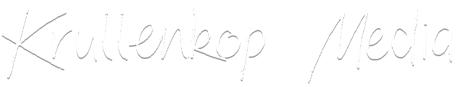 Stylized text that reads 'Krummerkop Media' in white handwriting against a black background.