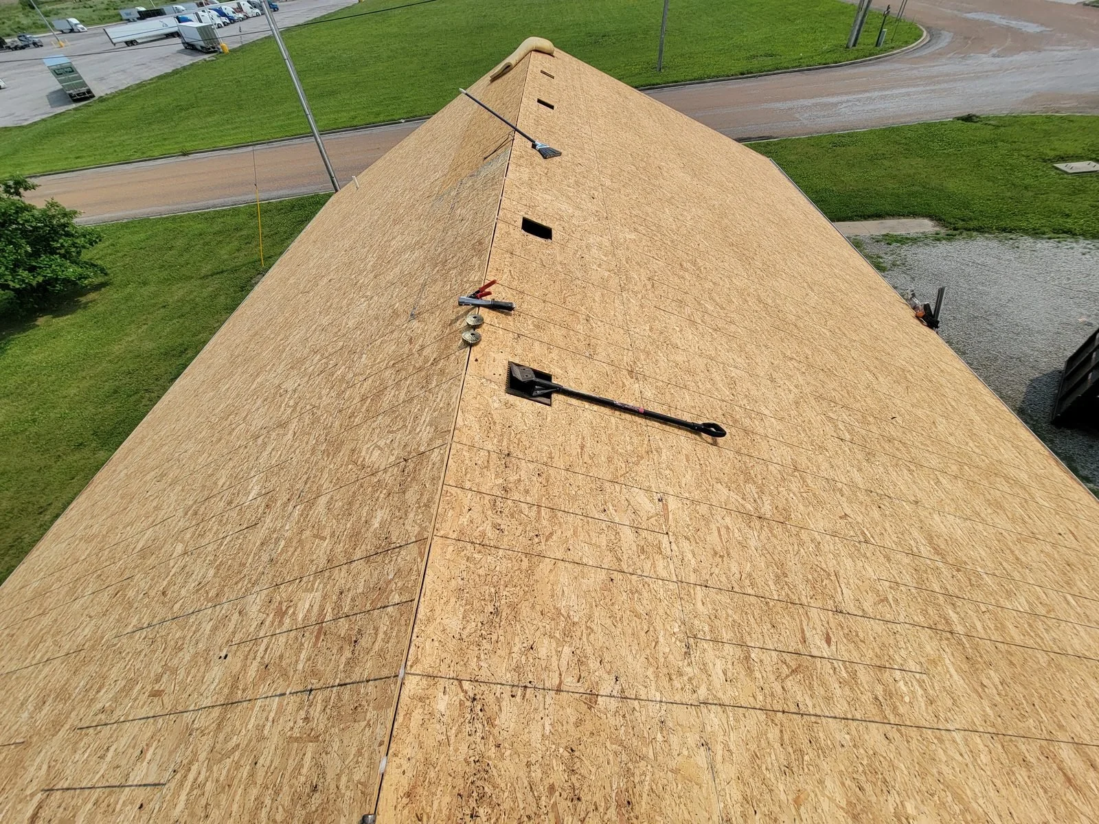 Roof decking prepared for a new roofing system