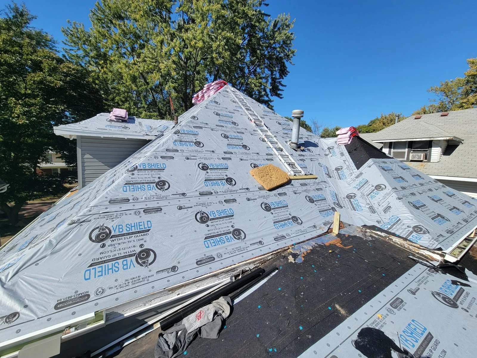 Ice and water shield and synthetic underlayment installed on a roof