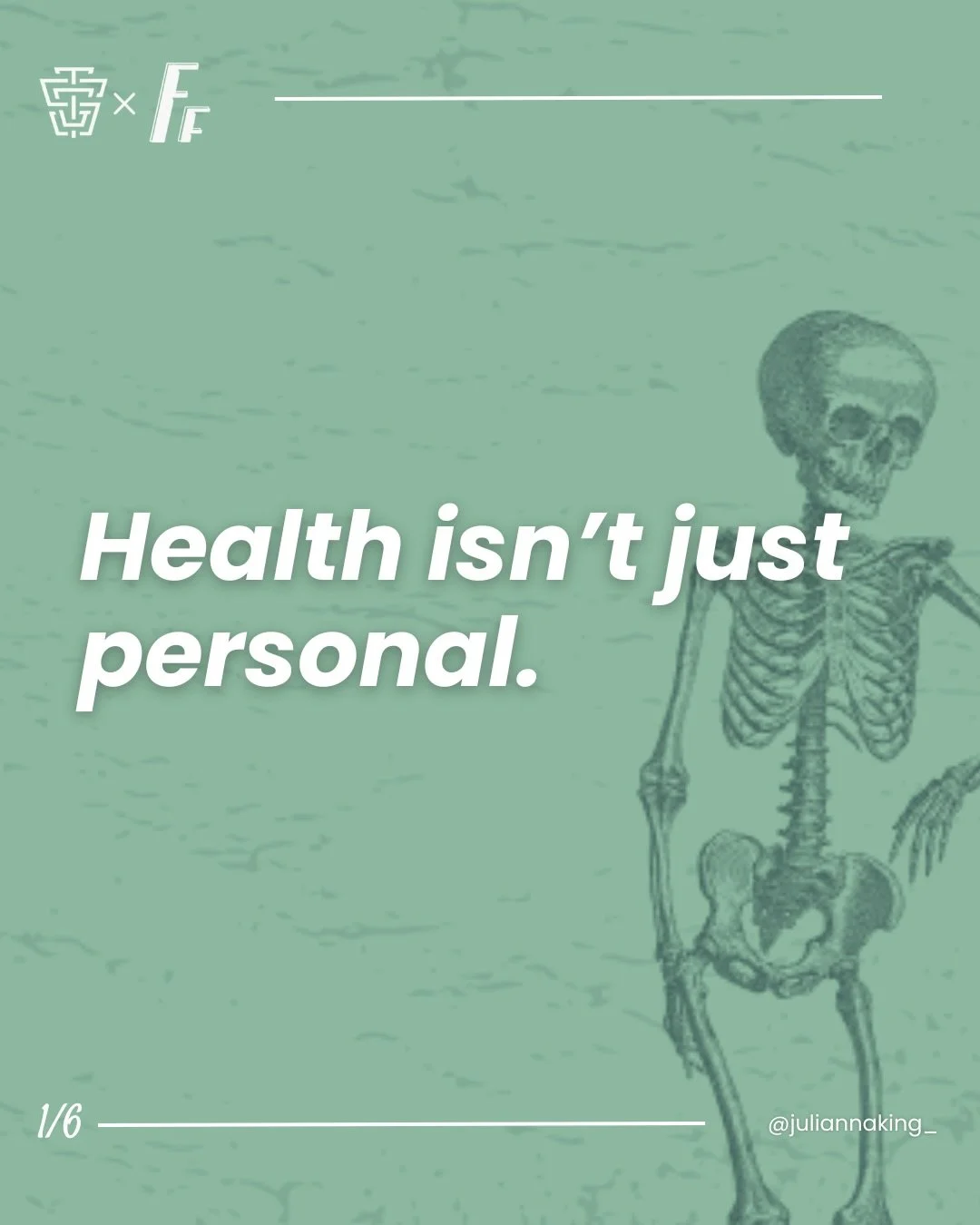 &ldquo;Your health is your responsibility.&rdquo;

Well, yes - but also there are more factors involved.

This is what it means when you hear &lsquo;health is political.&rsquo;

Individual choices live in the context of our environment. They&rsquo;re