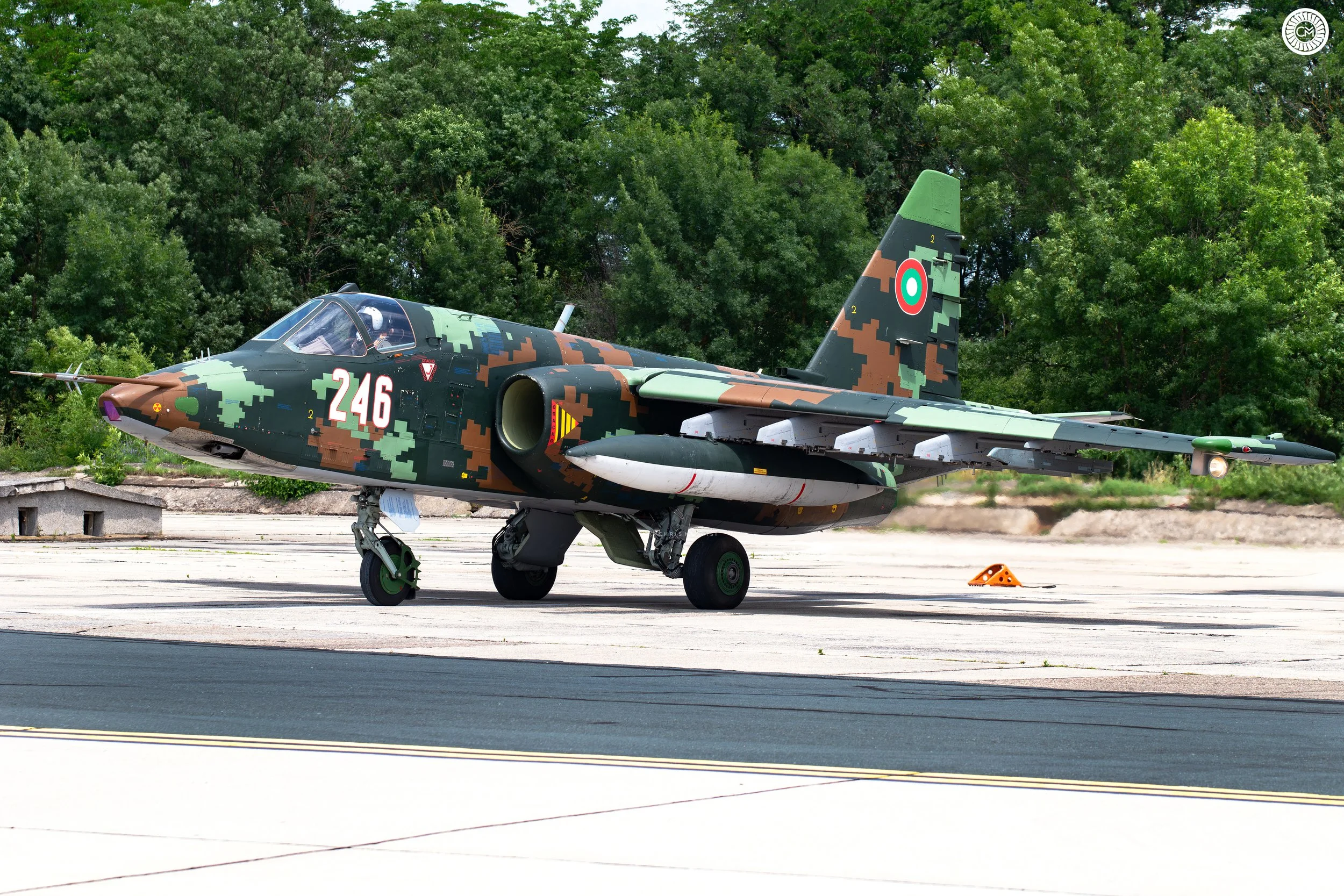 Yambol Province of Eastern Bulgaria, the 22nd Aviation Base, Bezmer, is home to the Shturmova Avio Eskadrilla, Bulgaria’s frontline ground attack-squadron Sukhoi Su-25 bombers Frogfoot Retirement Replacement F-16 Graf Bulgarian air force BGAF Upgrade