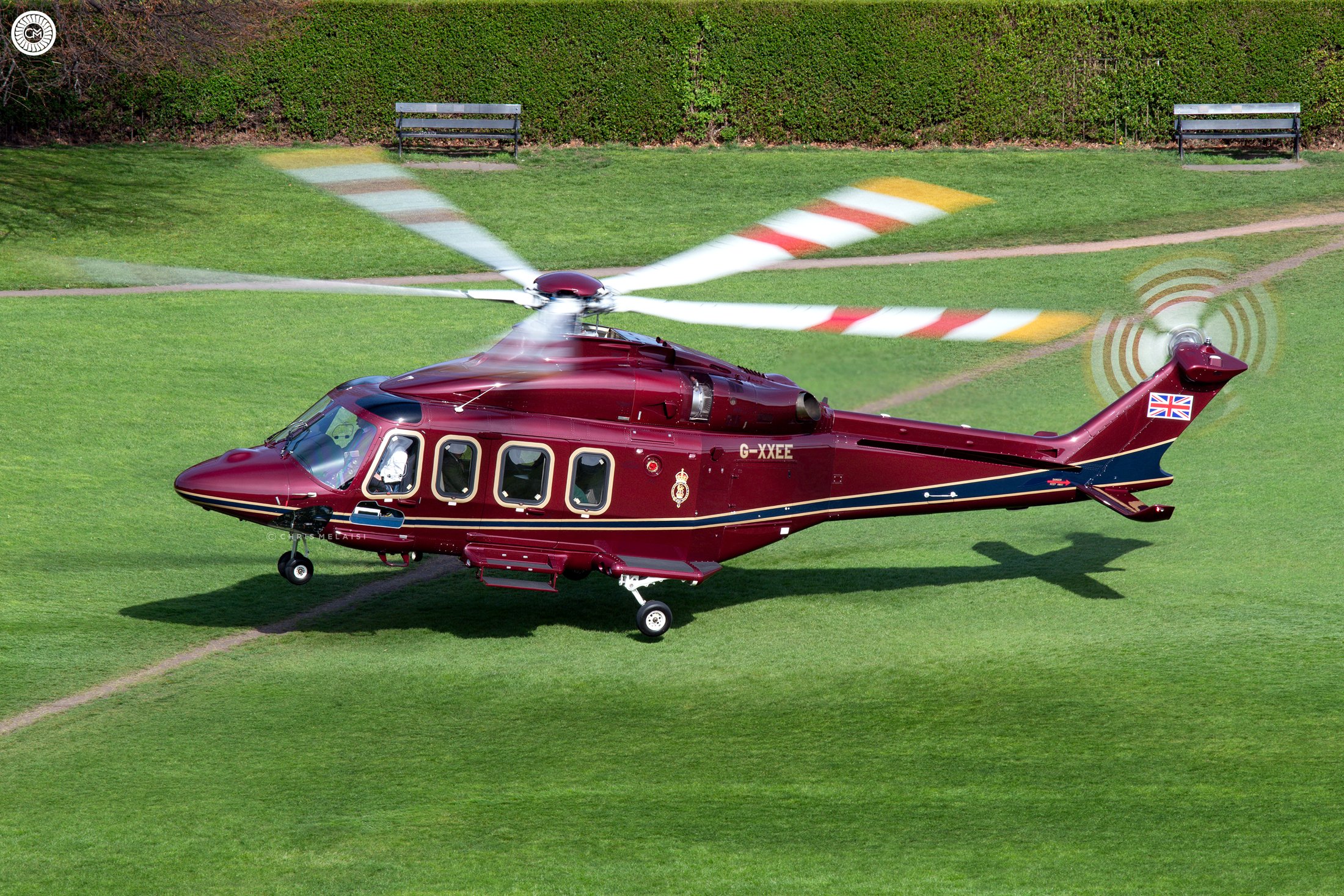 King's Flight Royal Flight Helicopter G-XXEE Agusta AW-139 Westland Holyrood Palace Edinburgh Scotland Arrival 