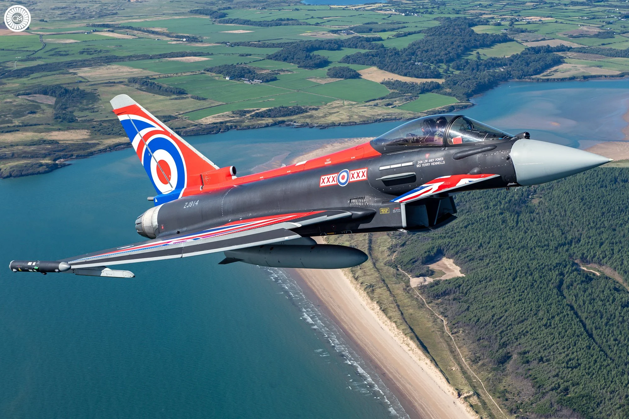 RAF Royal Air Force Eurofighter Typhoon Display Team Tranche 1 Air to air Union Jack