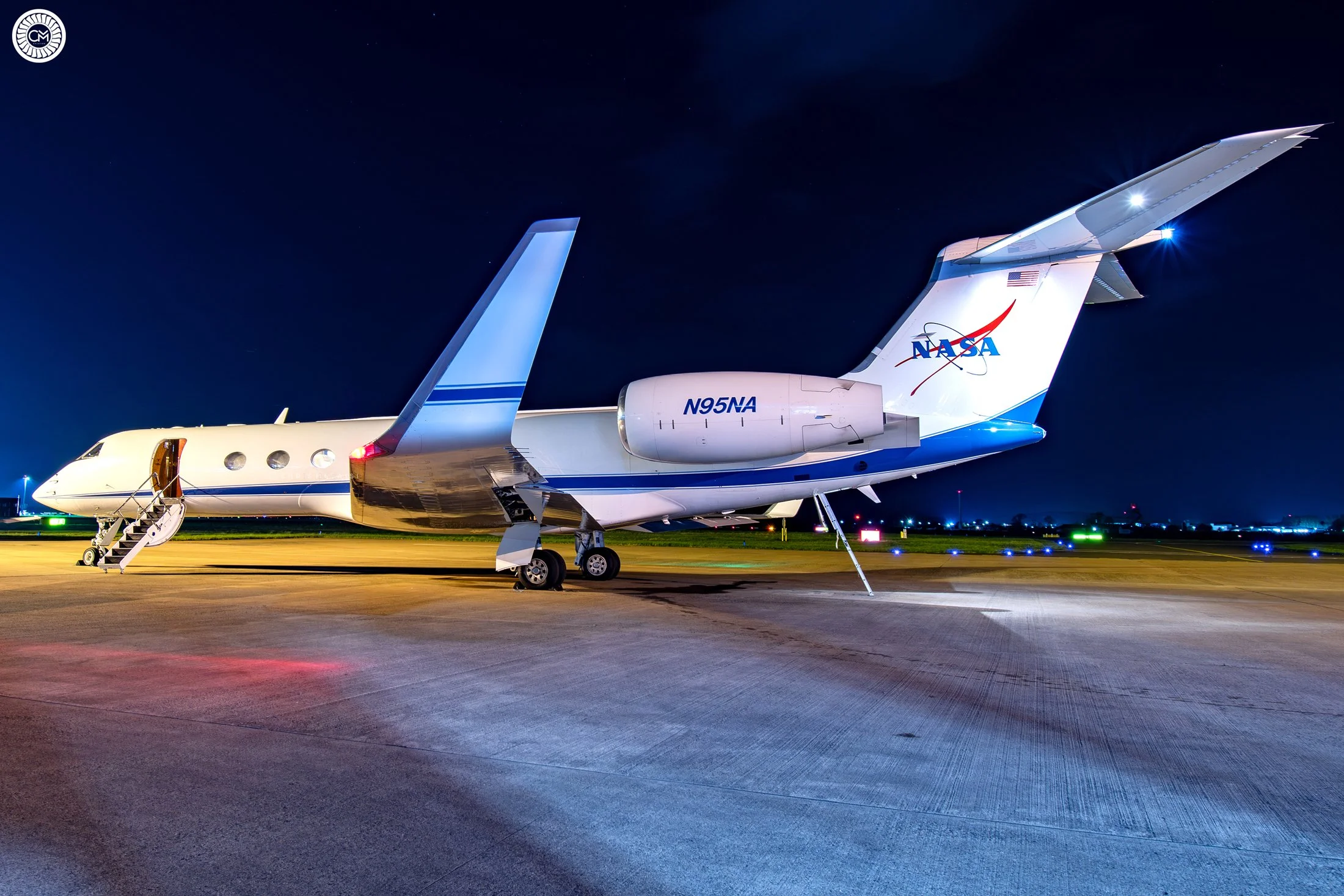 NASA Space Agency Gulfstream G550 N95NA Fuel Stop Astronaut Kazakhstan Kennedy Space Centre Aircraft Aviation Night GV V Florida Glasgow