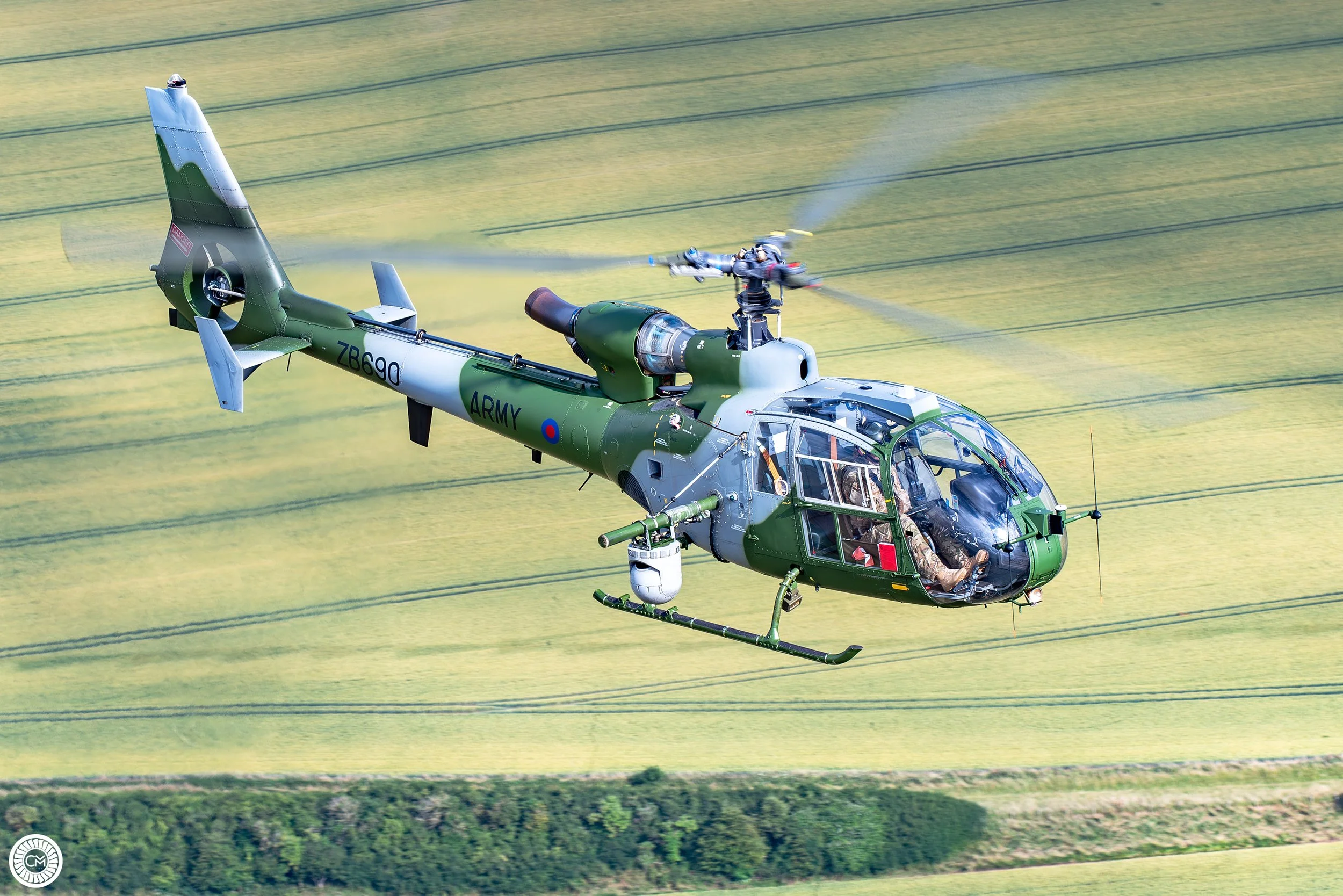 British UK Defence Army Air Corps Westland Aerospatiale Gazelle AH1 ZB690 ZB764 Middle Wallop Hampshire Salisbury Cathedral United Kingdom 7AAC 5AAC 665 Squadron Northern Ireland Aldergrove SA.341B Regiment Retirement 2023 Chris Melaisi air to air