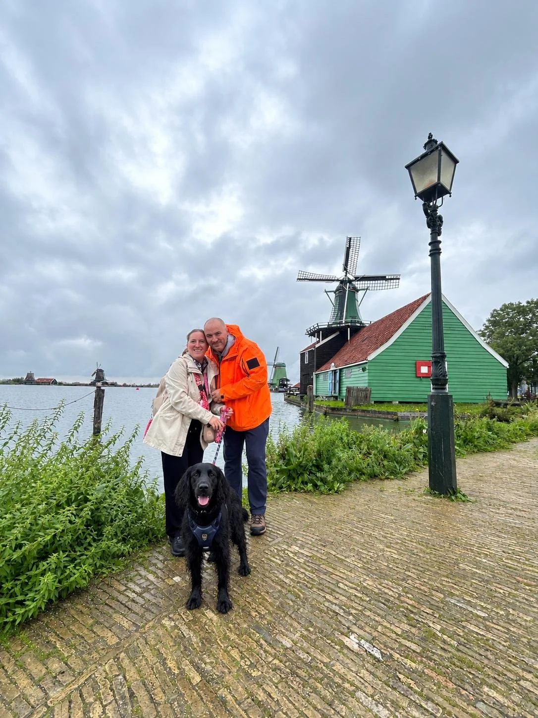 Ste, Joanne and Walter in Holland, on holiday from our little 1:1 dog grooming business in Wirral