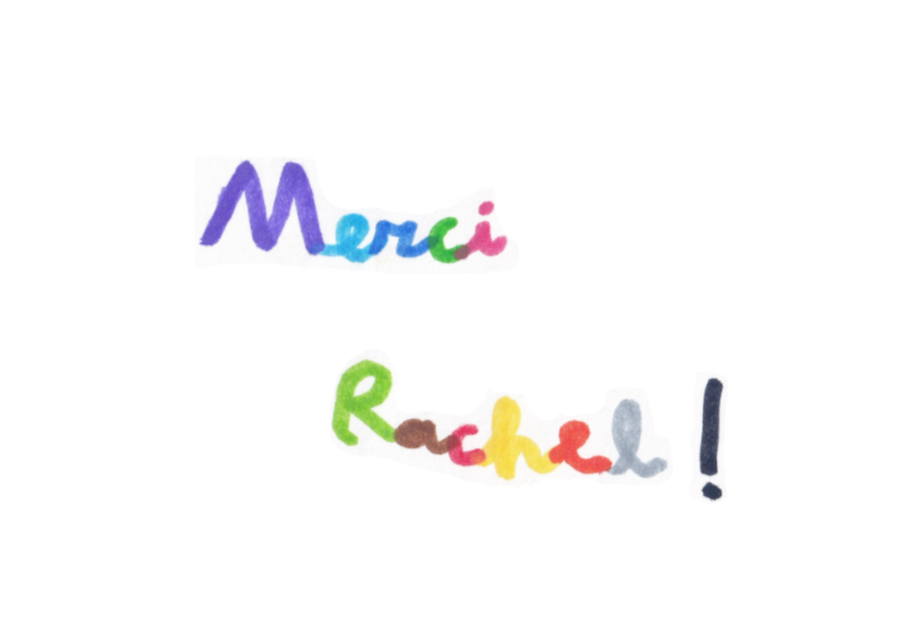 Child testimonial shown as colored drawing or text