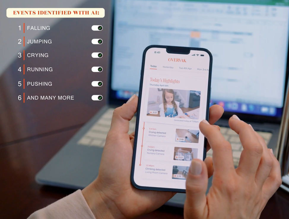 overvak  app home screen