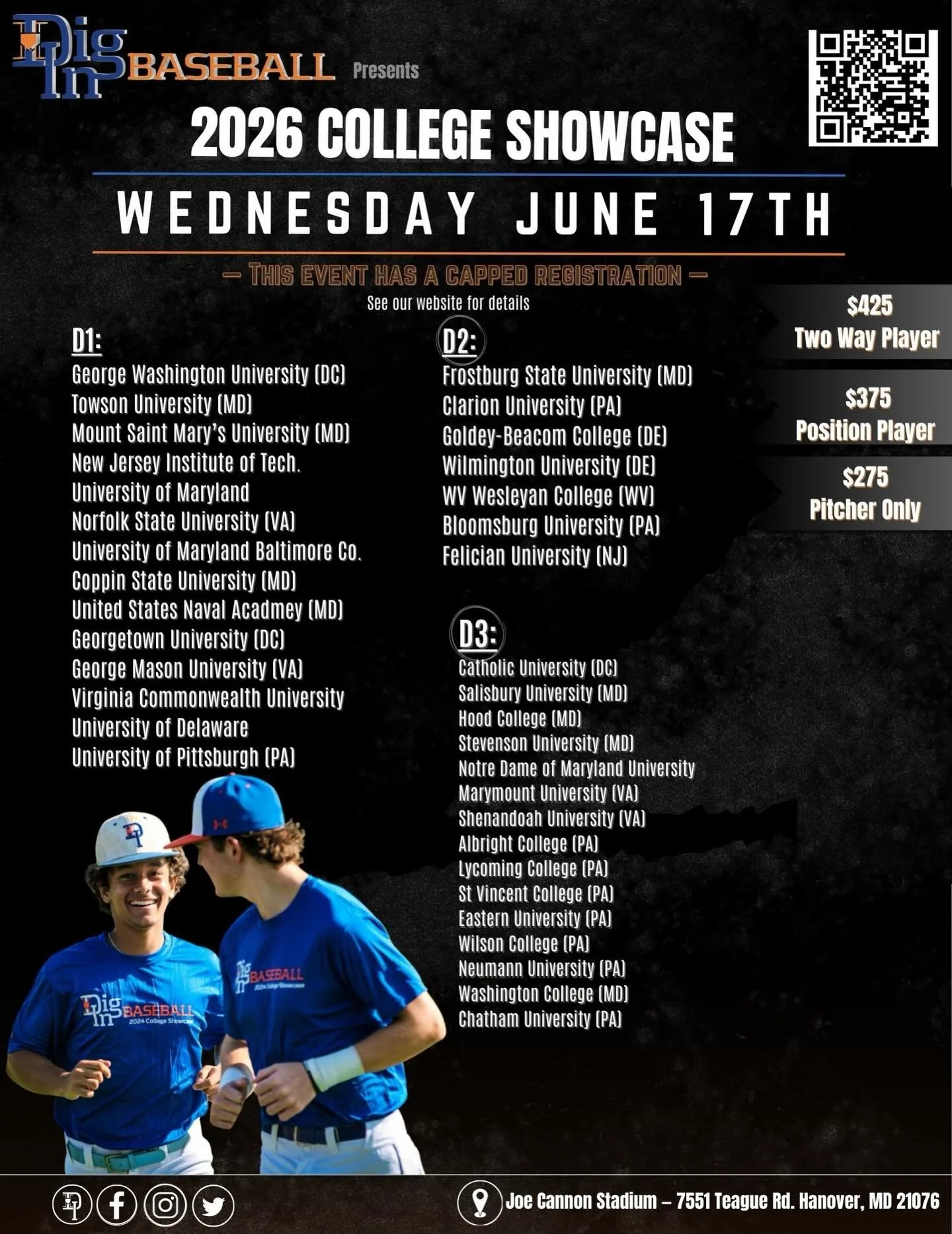 ✅Uncommitted? 
✅Looking to play in front of 40+ college coaches?
✅Tired of zero colleges being at your tournaments?

Come join us on June 17th &amp; stop leaving your recruitment to chance! Over 100 commits from our events since 2024❗️

Scan the QR c