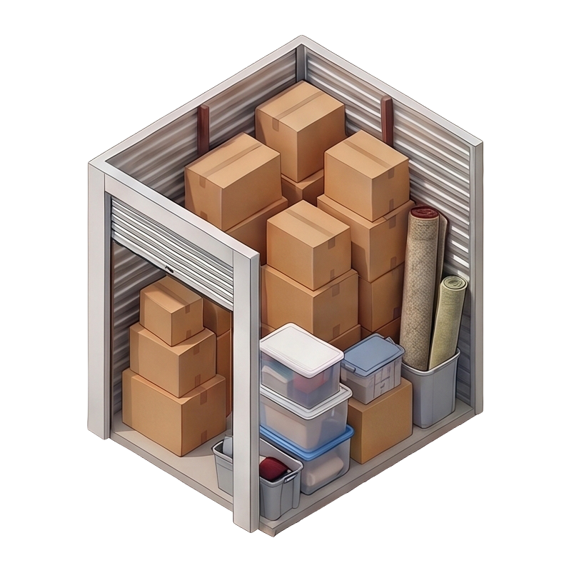Small Unit - 20 sq ft (height 8’).
*For illustrative purposes only