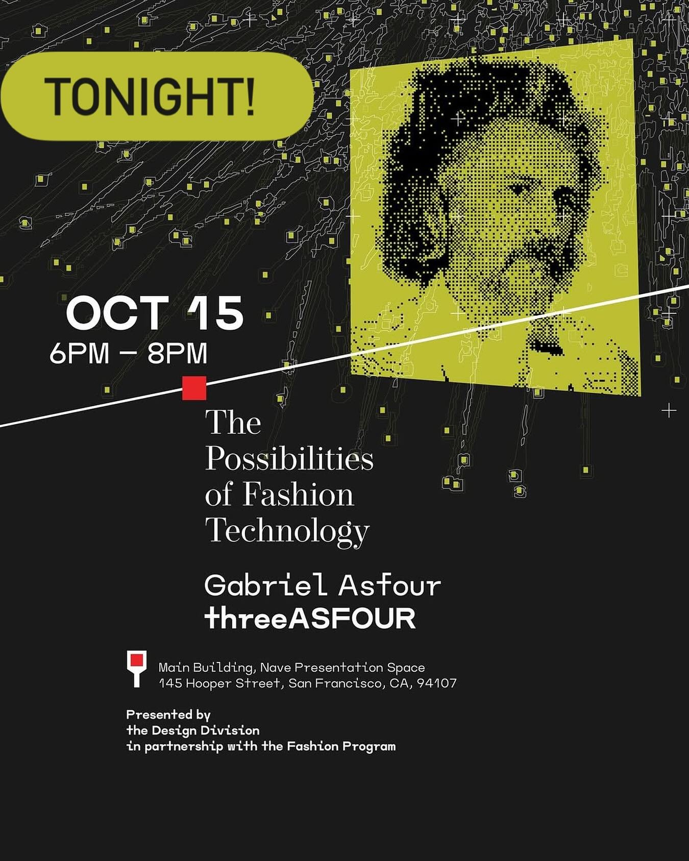 🗣️TONIGHT!!!! Only a few seats left (link in bio). 
Fall 2025 Design Lecture Series: Gabi AsFOUR🗣️
Join the Design Division and the Fashion Program for the second event for the Fall 2025 Design Lecture Series at California College of the Arts&rsquo