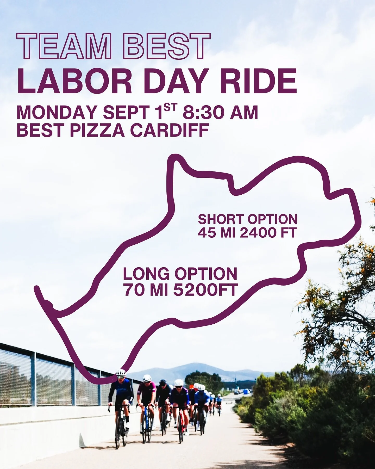 let’s labor together this labor day. 8:30 rolling from best, both routes in bio. see you there! 💪