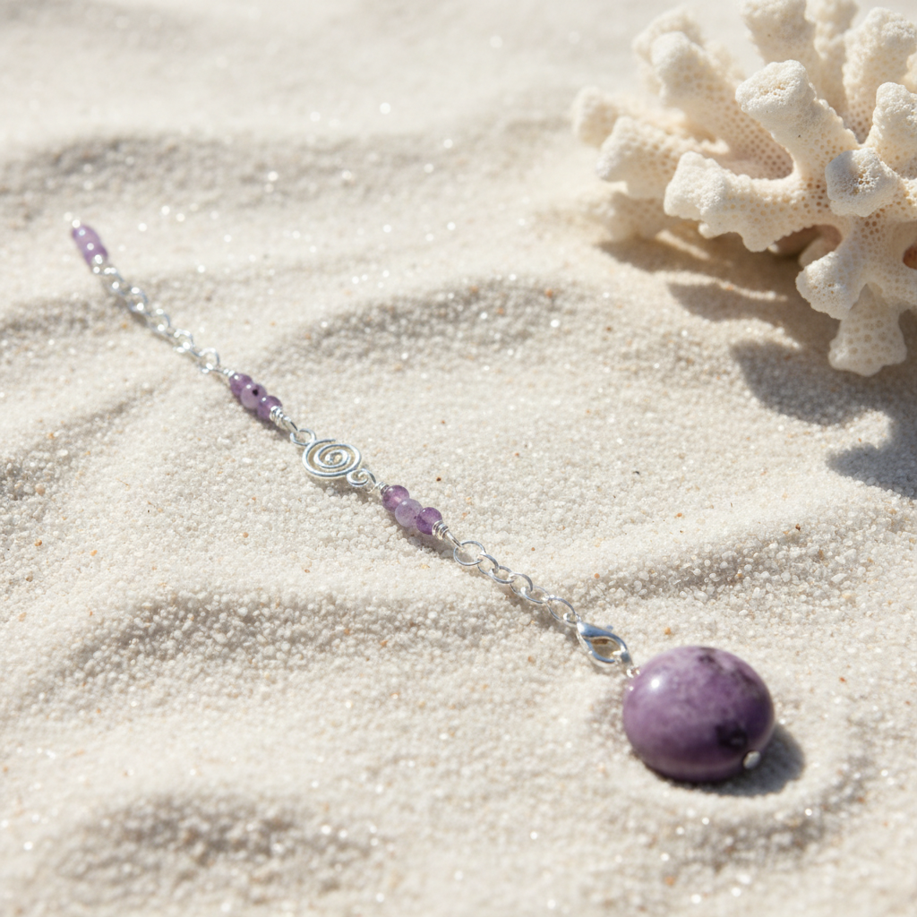 Lepidolite Pendulum with Amethyst and Labradorite~ Aluna