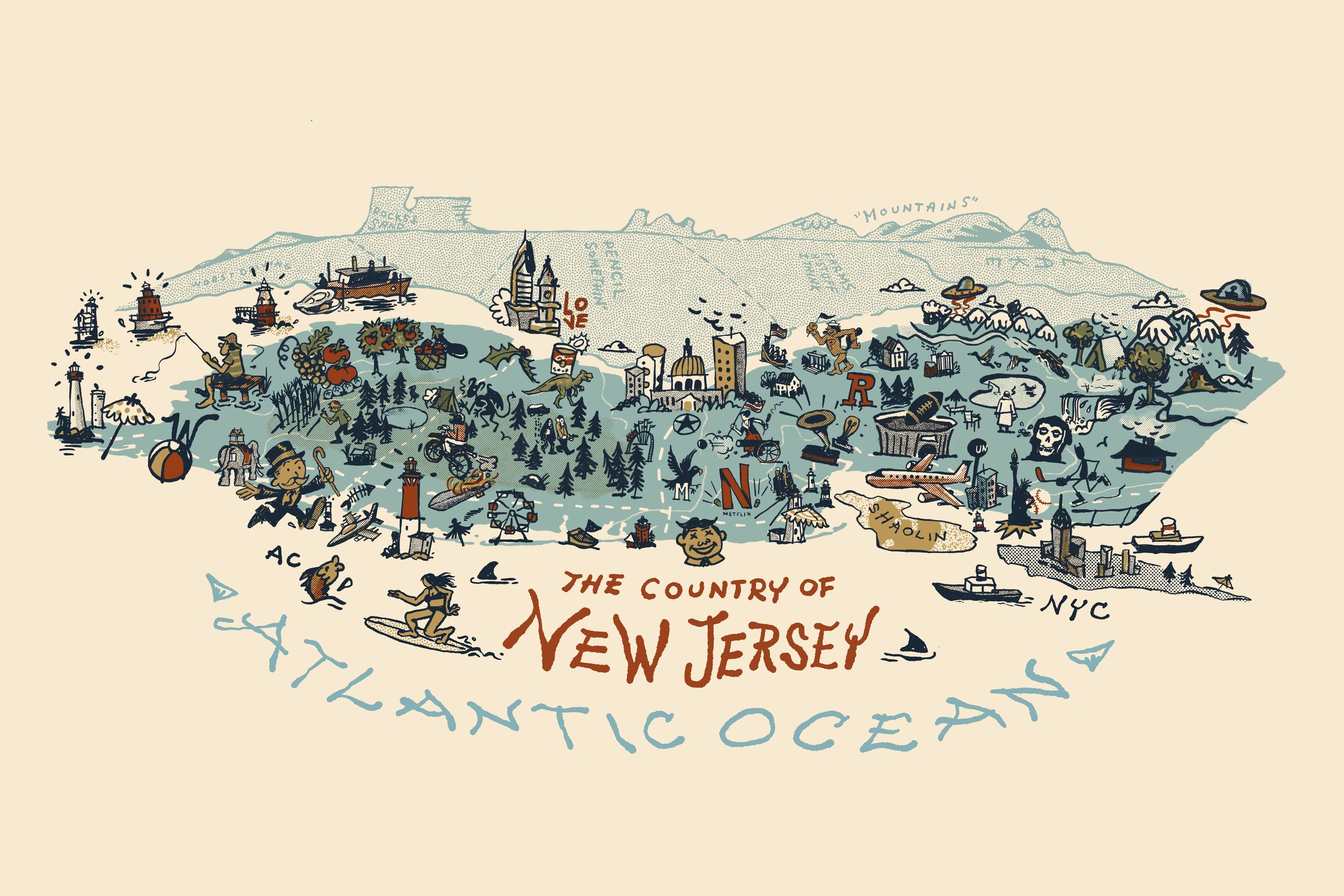 Country of New Jersey Screen Print