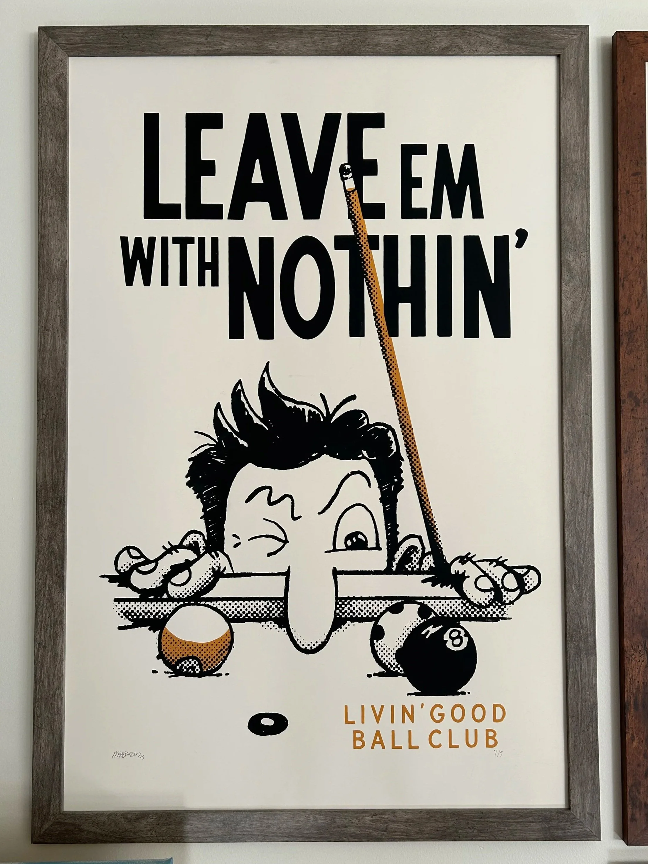 Pool Hall Poster - 24x36" Screen Print