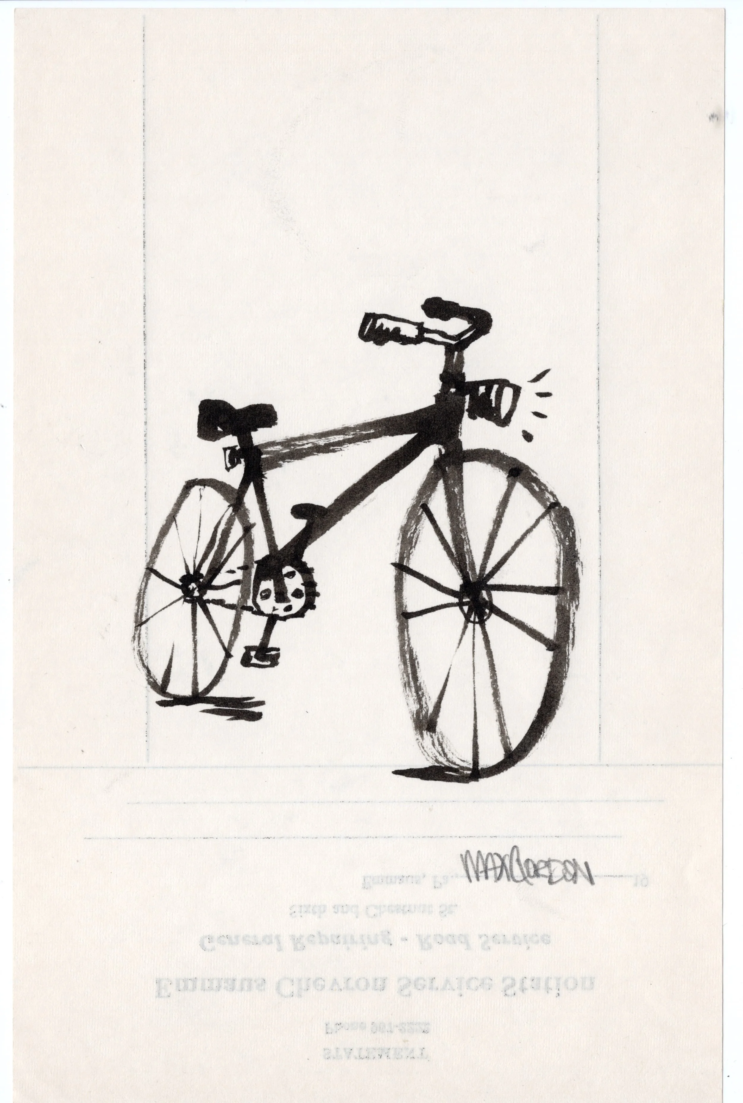 Brush Bike Light - Original Drawing