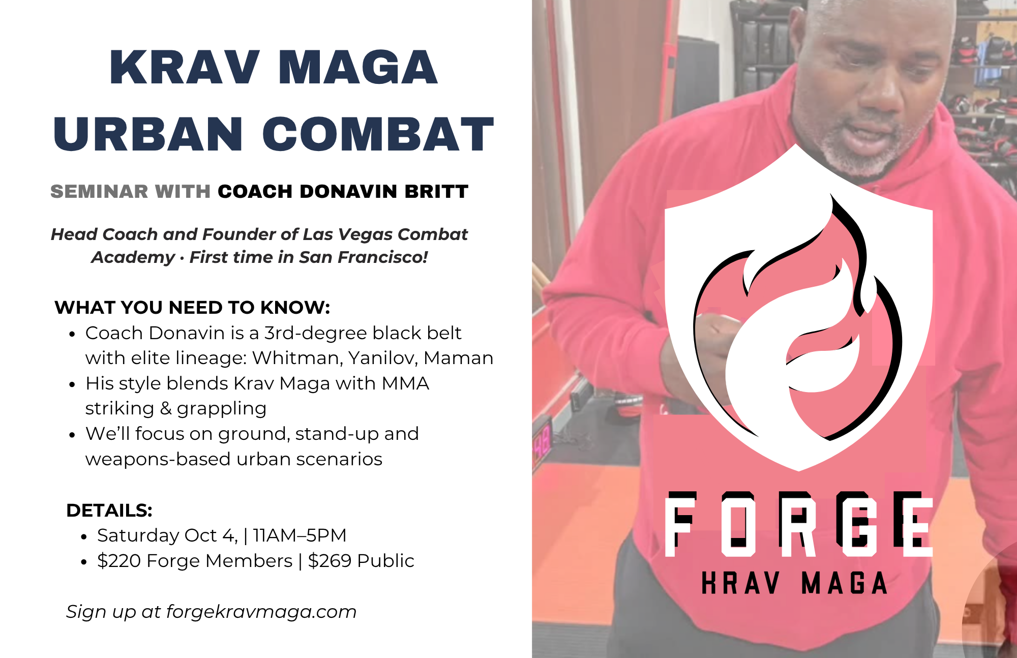 Krav Maga Urban Combat Seminar with Donavin Britt