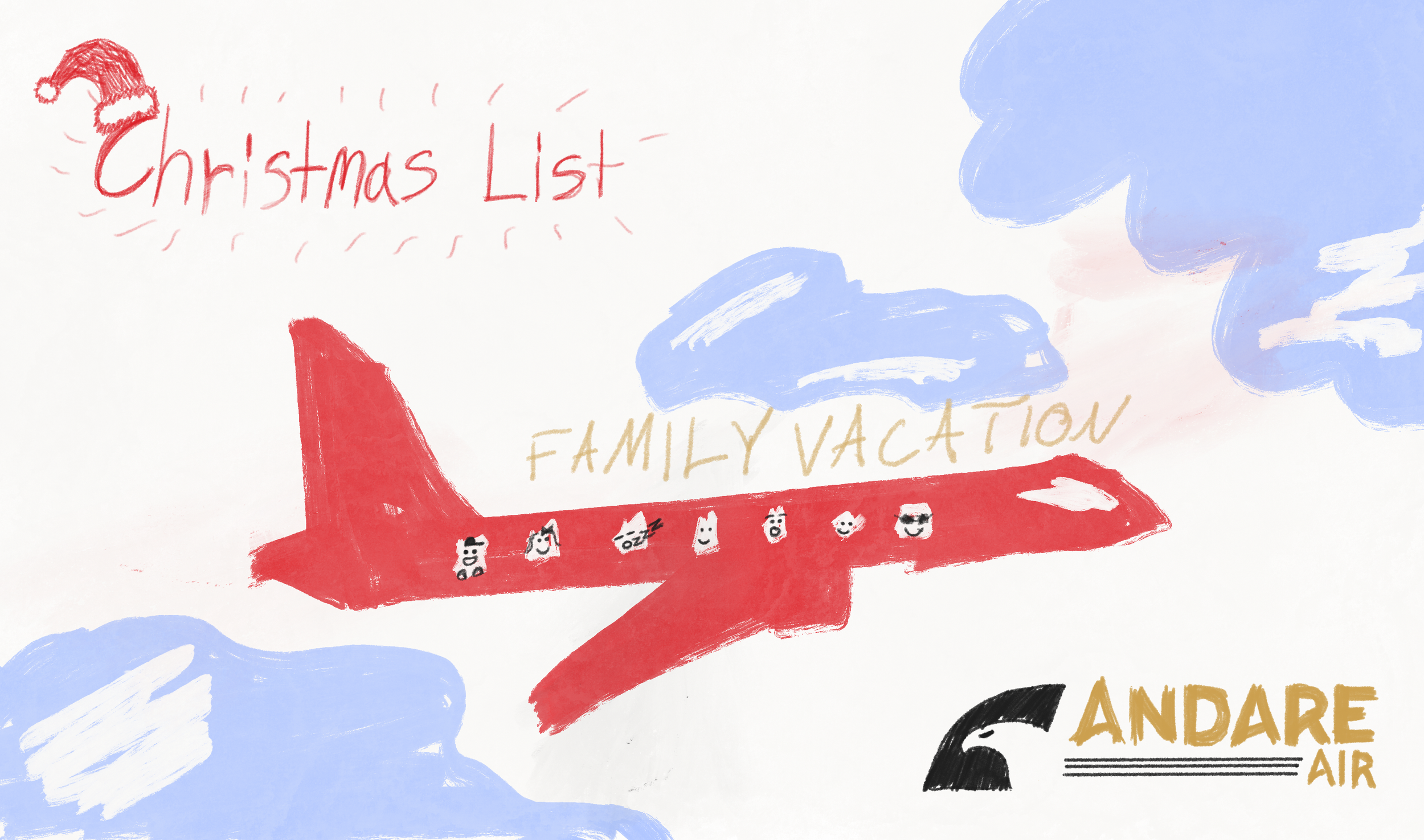Kids Christmas List (Part of ANDARE AIR Advertisement)