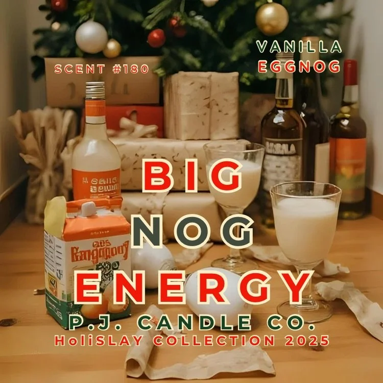 Big Nog Energy candle label