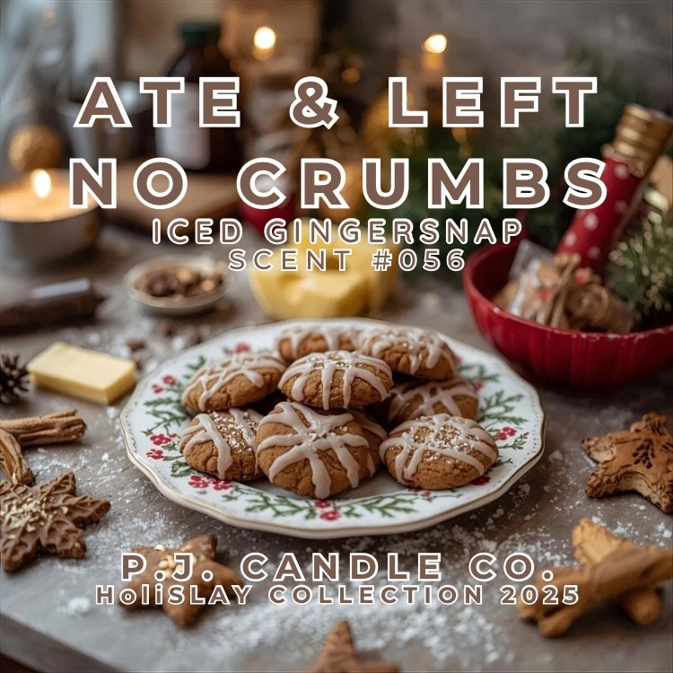 Ate & Left No Crumbs candle label