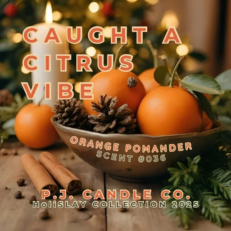 Caught a Citrus Vibe candle label