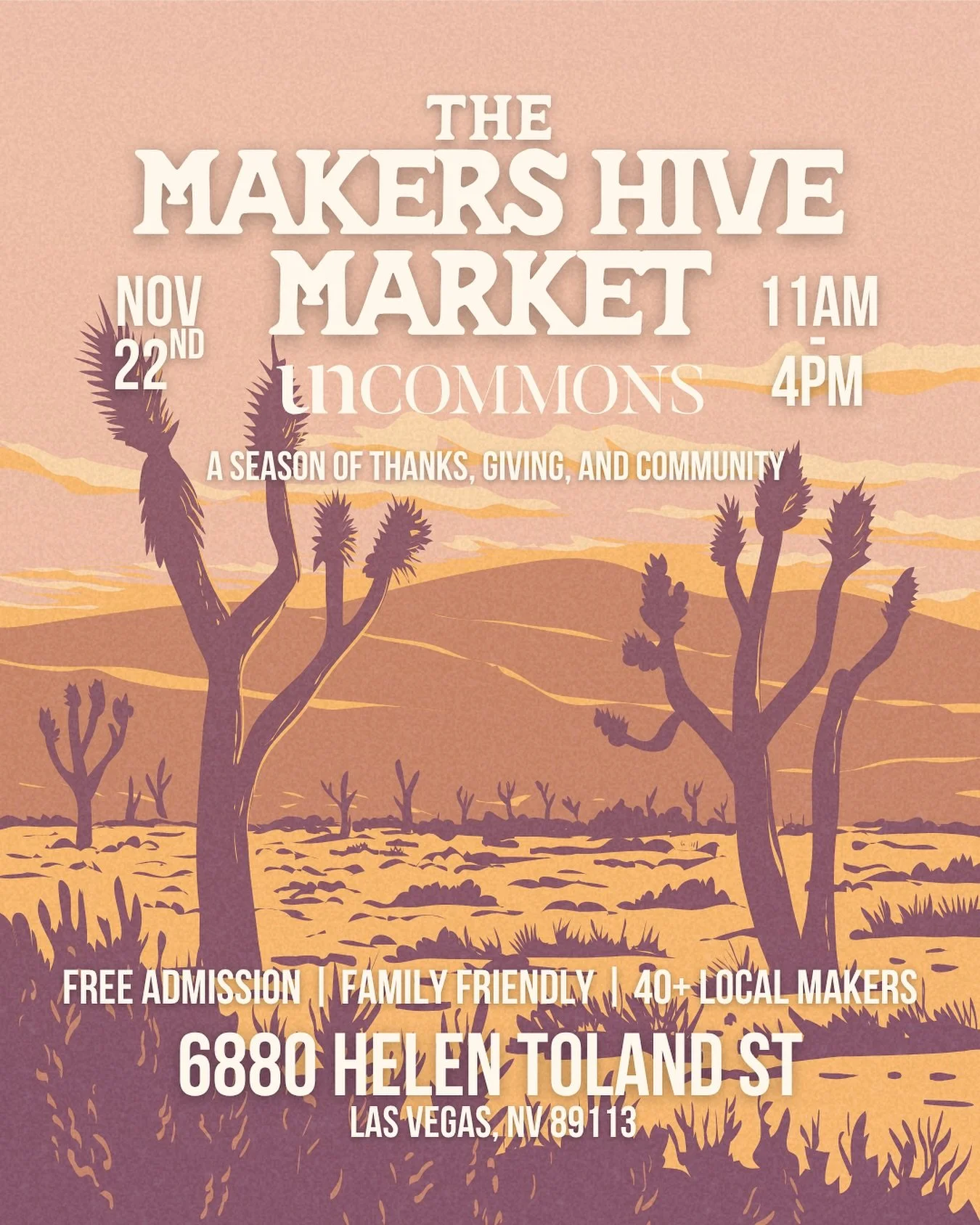 We&rsquo;re bringing the drama that burns slow to The Makers Hive Market @ UnCommons! ✨

📅 Nov 22 | 11AM&ndash;4PM
📍 6880 Helen Toland St, Las Vegas NV

Our full lineup&rsquo;s coming with us &mdash; HoliSLAY 2025, Sweater Weather, and all your slo