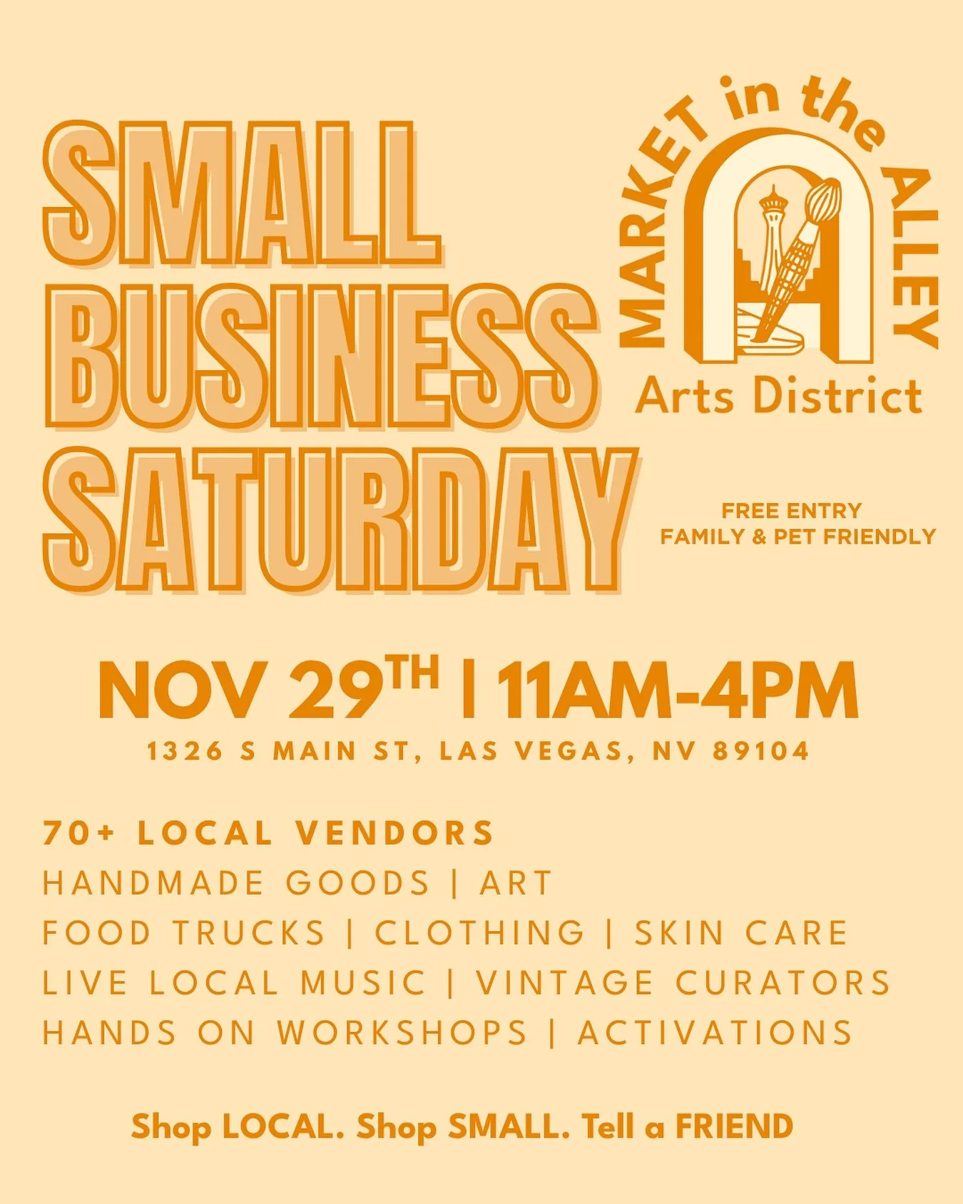 ✨ It&rsquo;s Small Business Saturday, baby! ✨
And we&rsquo;re celebrating where we belong &mdash; Market in the Alley, Arts District!

📅 Nov 29 | 11AM&ndash;4PM
📍 1326 S Main St, Las Vegas, NV 89104

Come shop small, sassy, and slow-burning with us