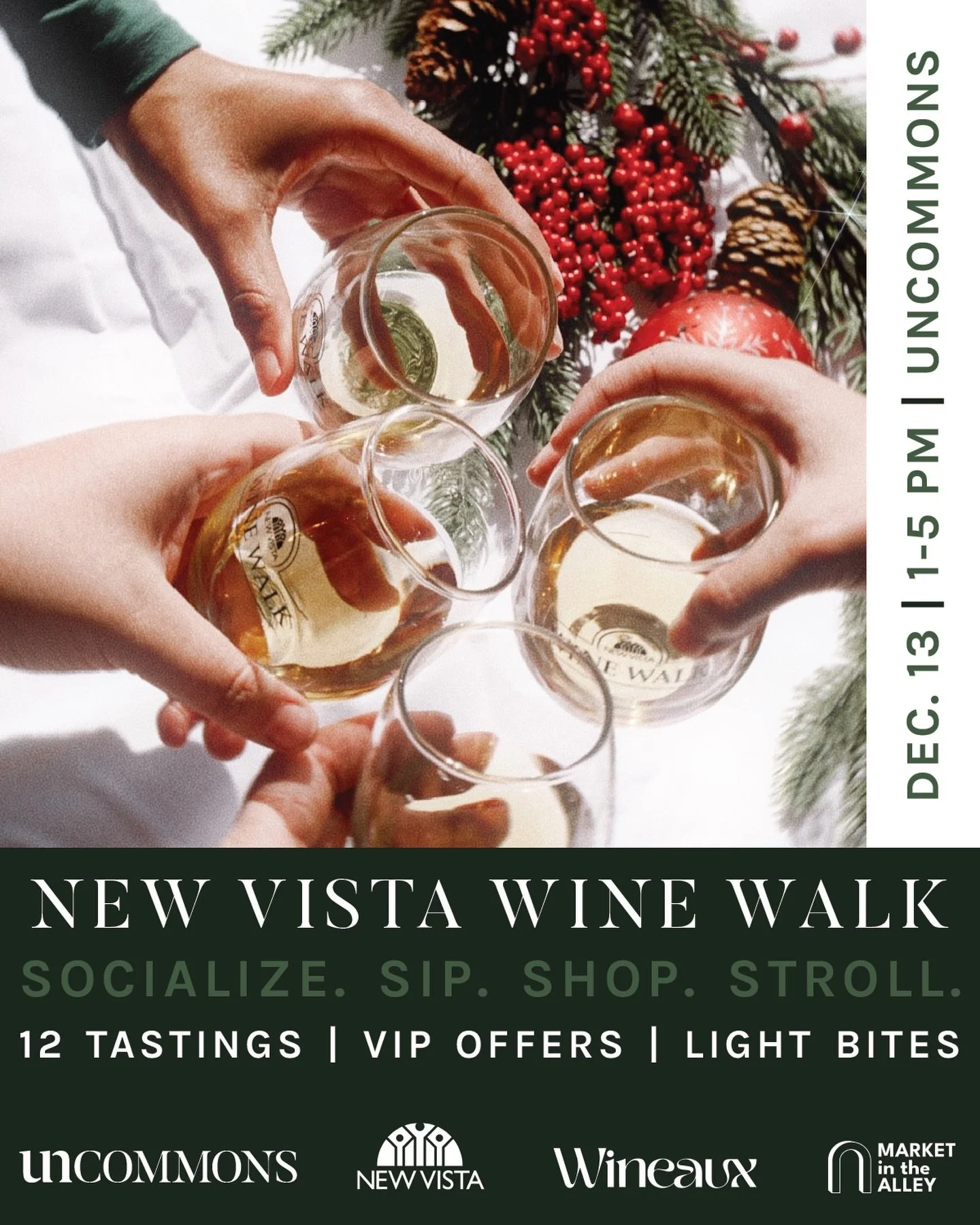 🍷✨ &ldquo;Once I had a wine, love was a gas&hellip;&rdquo; ✨🍷
&hellip;and somehow this became one of our favorite holiday traditions.

Tomorrow we&rsquo;re back at @uncommons.lv for the New Vista Wine Walk &mdash; clear skies, high 70s, a light bre