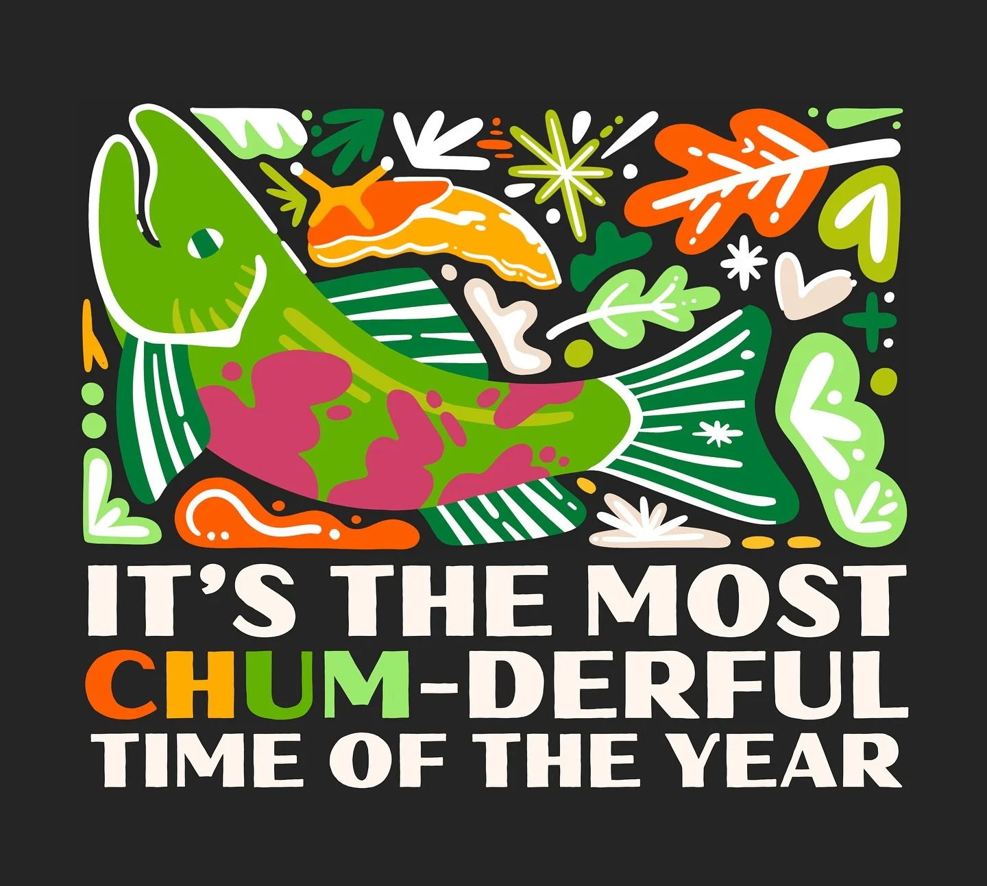 GO OUTSIDE AND SEE SOME SALMON!

Chum runs across the PNW are ramping up, so go check out your local waterways to see the action and cheer on these troopers on their journey home. Piece inspired by my Chum Staircase mural from my work with @urbanartw