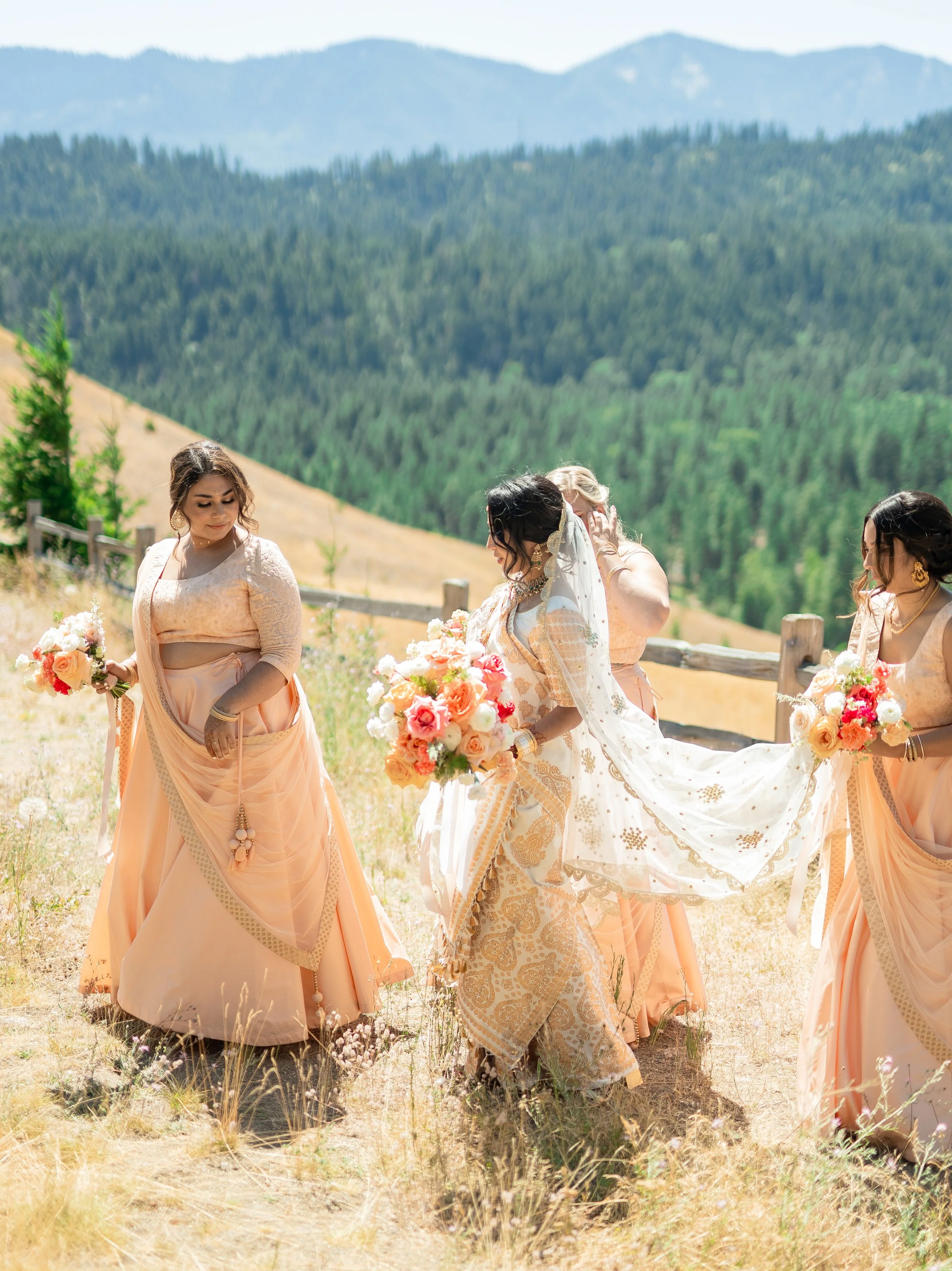 A Vibrant Mountainside Wedding with Nods to Beautiful Indian Culture