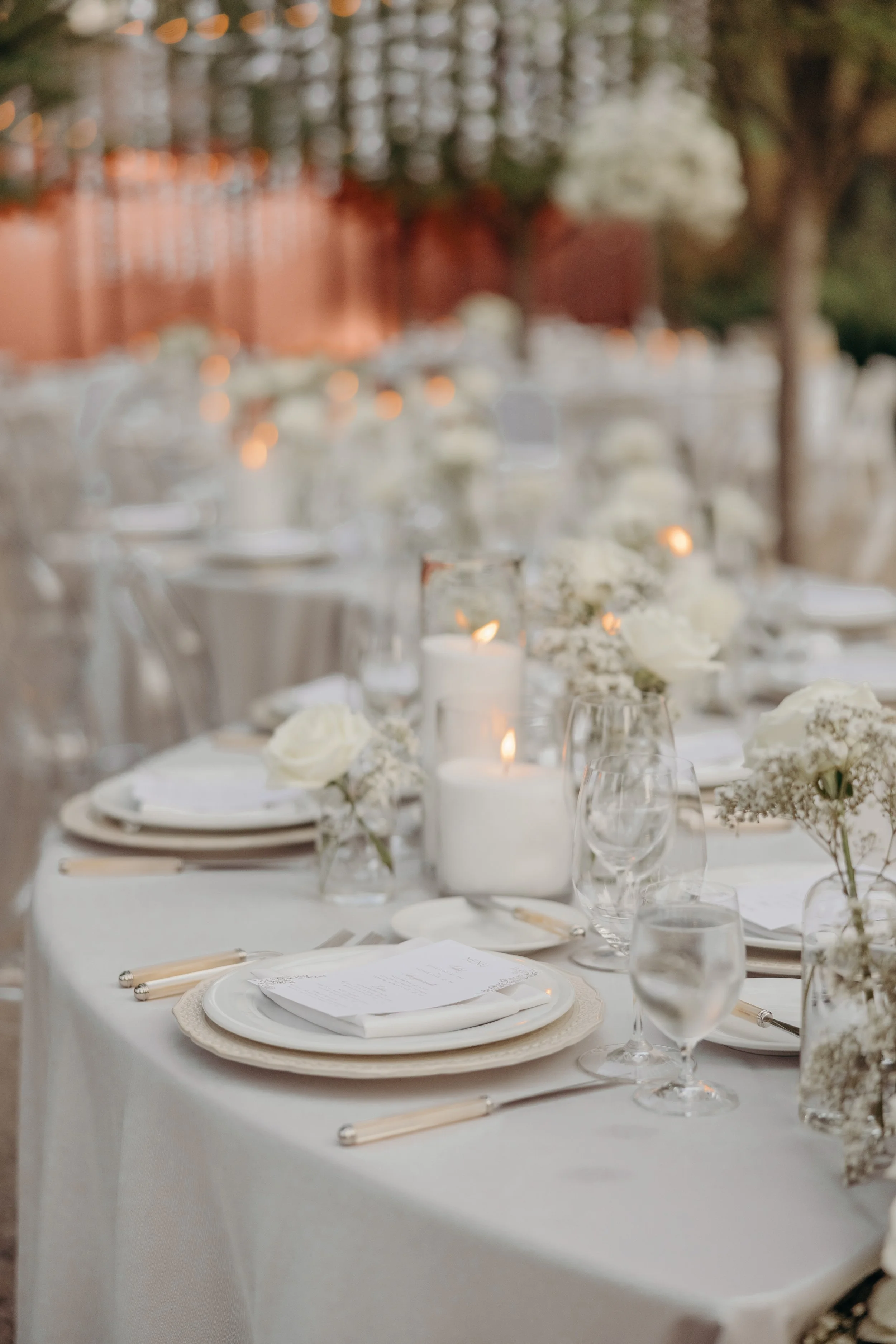A Thousand Paper Cranes in this All-White Wedding