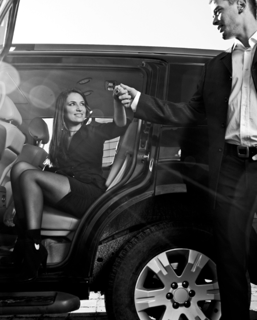 VIP guest arriving at a luxury event with car service and concierge-style welcome