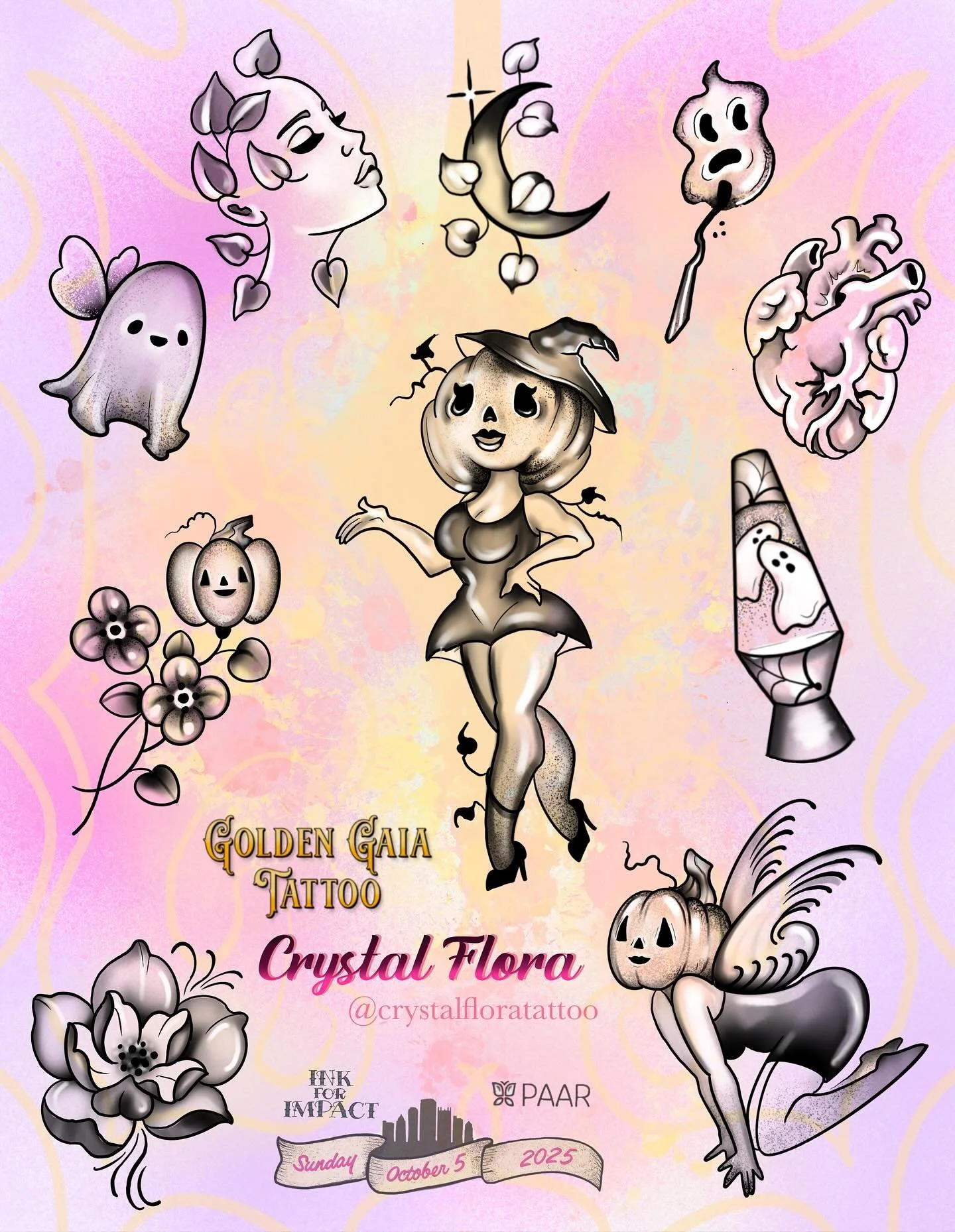 Awesome flash designs by @crystalfloratattoo for @inkforimpact event on October 5th at @velumfermentation 
This huge event is put on by @paar.pgh and is a great cause, so come check it out!