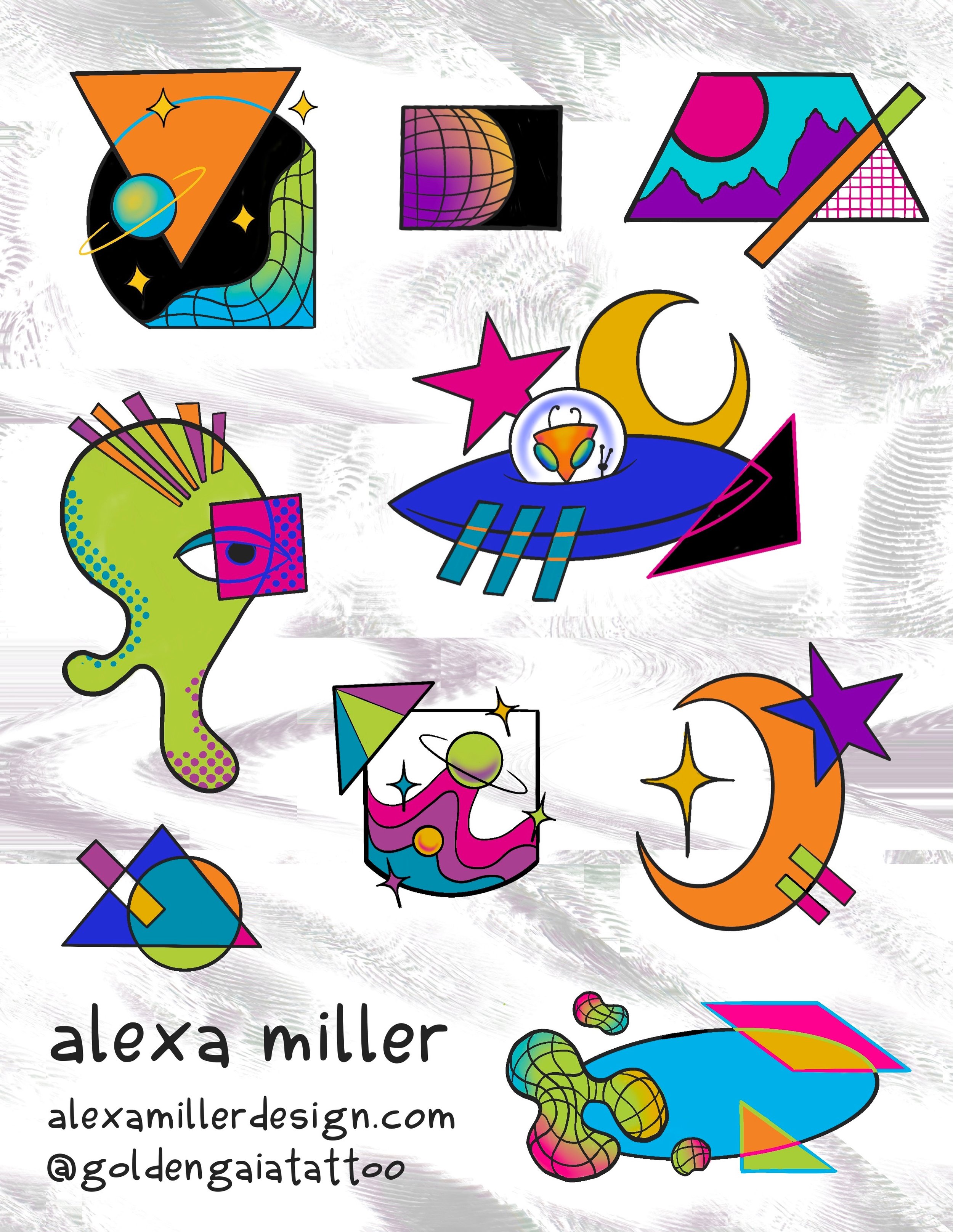 ✨ New Flash ✨ Come get tattooed and perhaps get abducted by the rad colors 🌈 🎨  Prints for my paintings coming soooooon! 👀