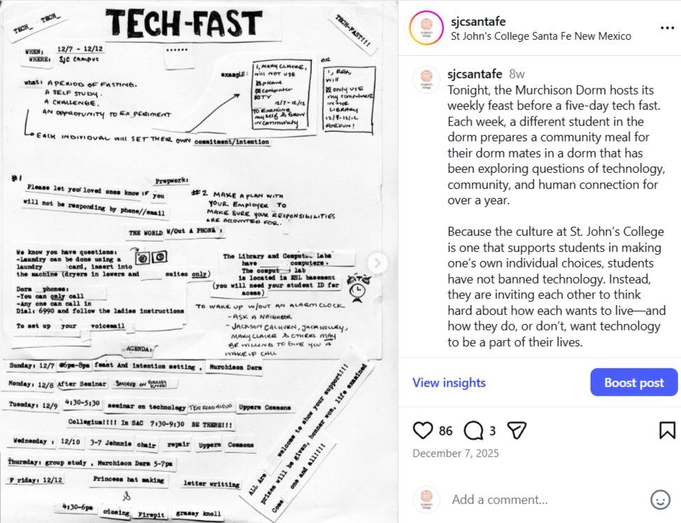 The Murchison Experiment: Tech Fasting and Finding Community at St John’s Santa Fe