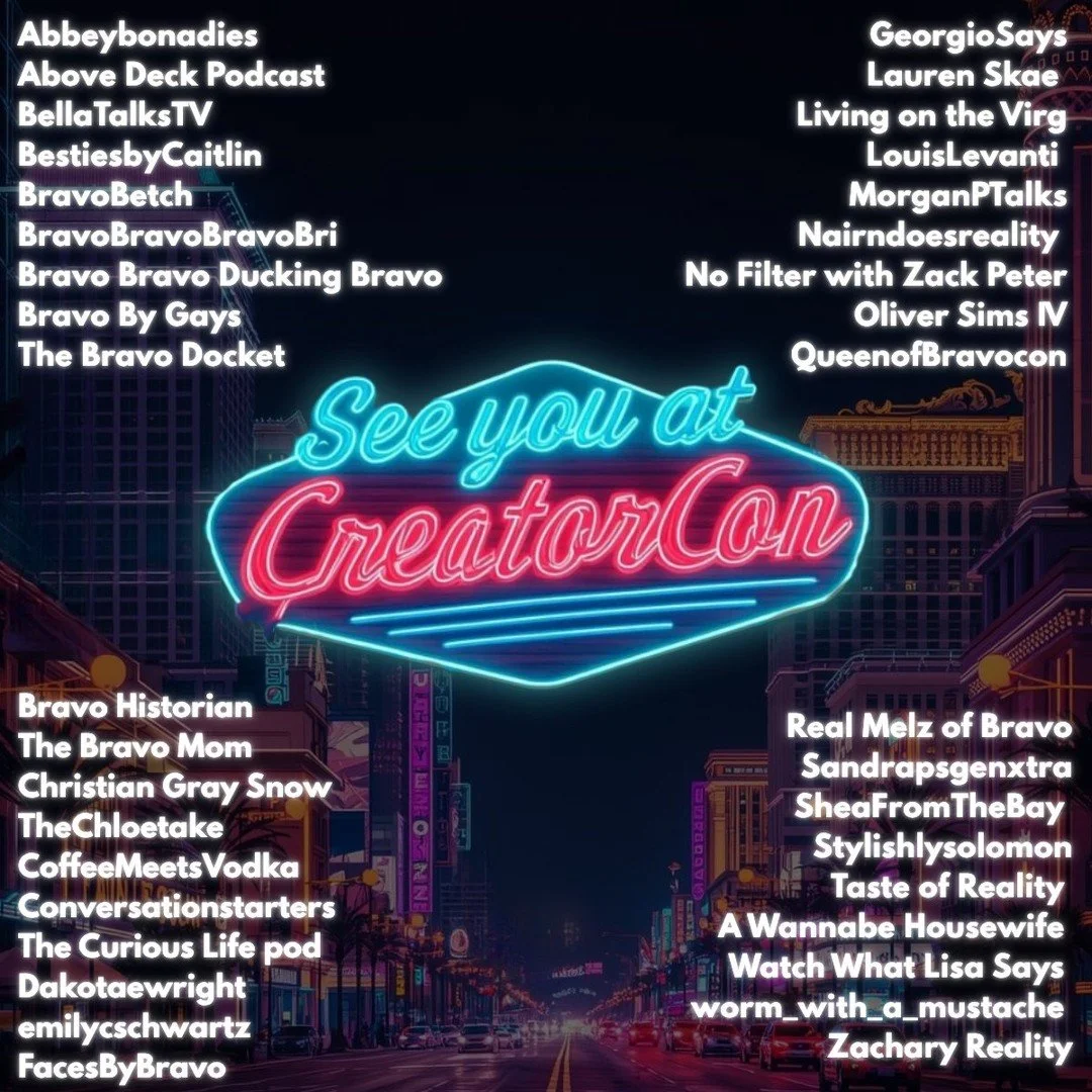 The BravoCon weekend is upon us and we wanted to share the list of creators we have thus far that are planning to attend the meet up! Registration link is in our bio - which includes walking directions for how to get there. See you soon!

(and if I m
