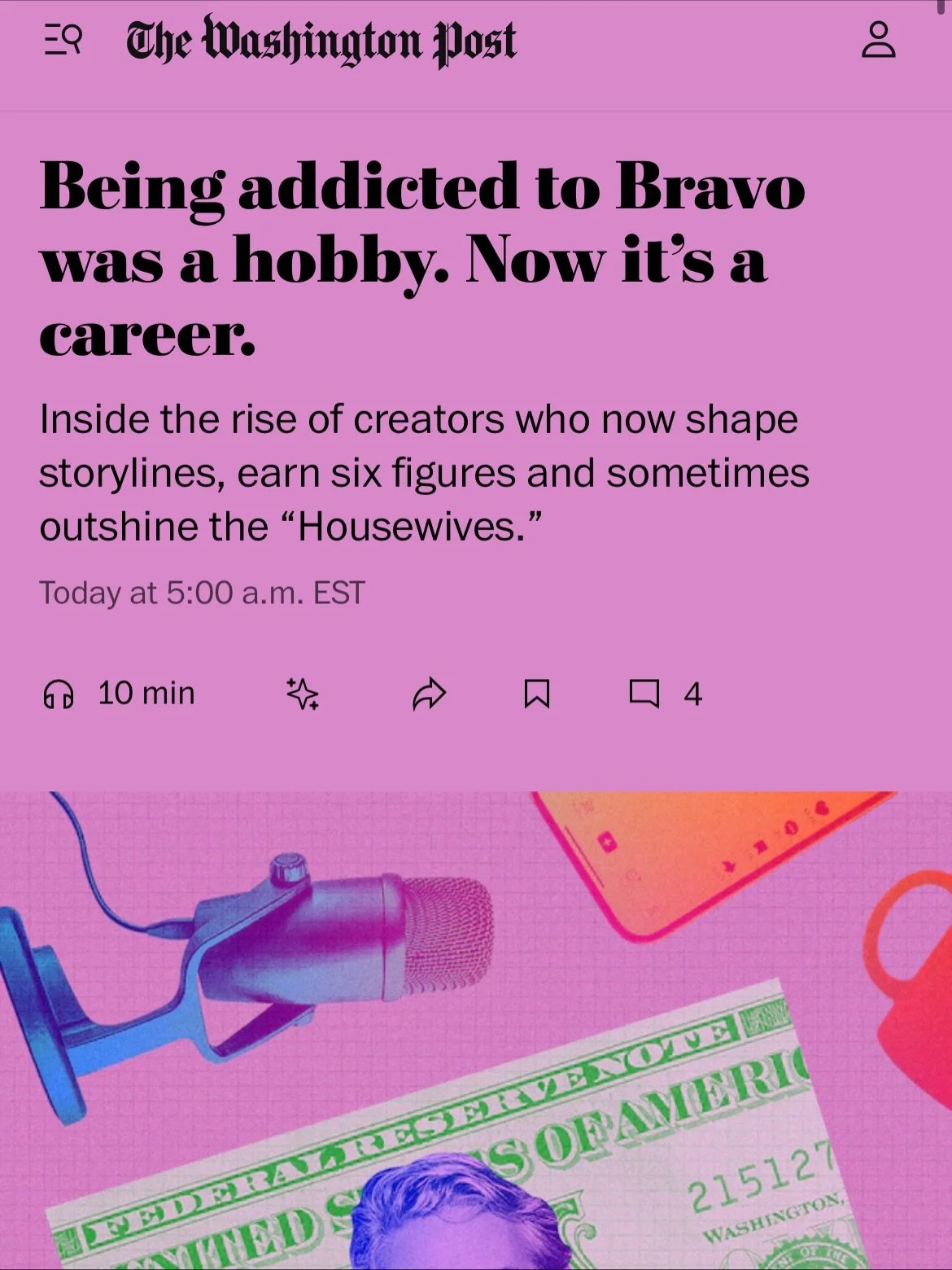 Hey! We&rsquo;re in the Washington Post. While we aren&rsquo;t as lucky as some to make this our career (and we&rsquo;re happily employed doing what we love as lawyers), we are proud to be a part of such an awesome community. Bravo creates the best w