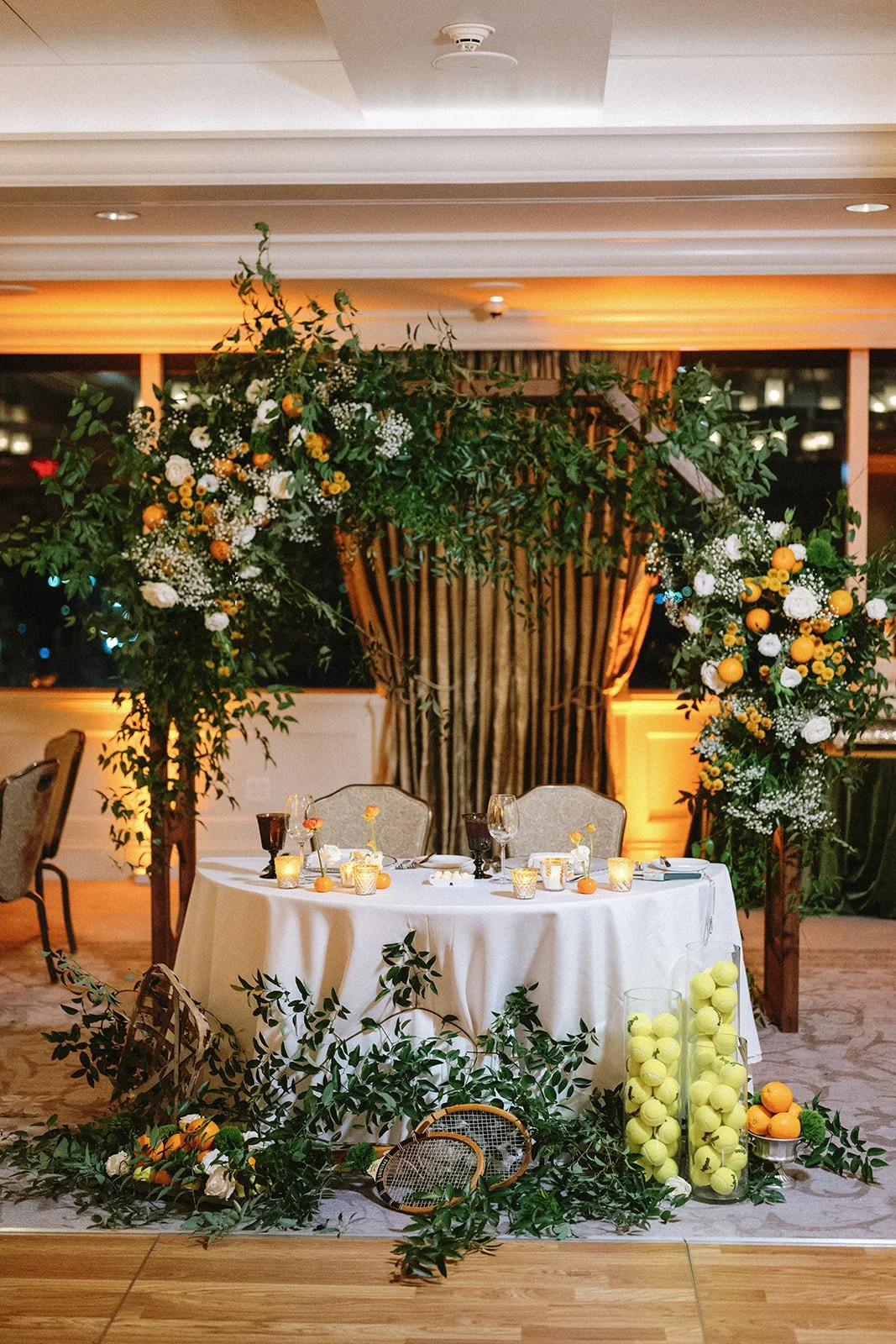 Orange orchard and tennis wedding at The Ranch Event Center
