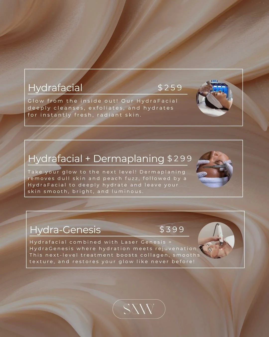 Hydrafacial but take it to the next level 😎⁠
⁠
Hydrafacial - Your go to for instant skin goodness 💦⁠
⁠
Add a dermaplane if your feeling fuzzy or want glass skin! 🫧⁠
⁠
Take it to the top by combining the ultimate duo! Hydrafacial + Laser Genesis ⚡️