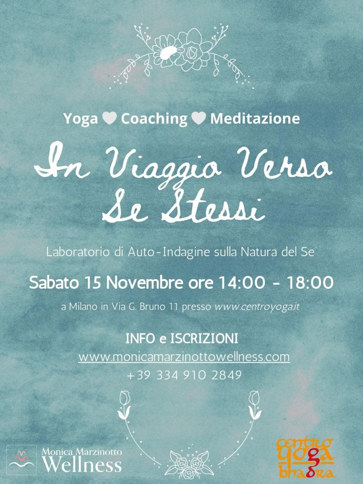 🤍 Baby it&rsquo;s time! 🤍 DM per INFO &amp; link in  BIO per iscrizioni 🤍 Time to be yourself! Sabato 15 novembre dalle 14:00 alle 18:00 presso il Centro Yoga Bhadra a Milano 🤍 Laboratorio esperienzale di gruppo alla scoperta del S&eacute;. Preno