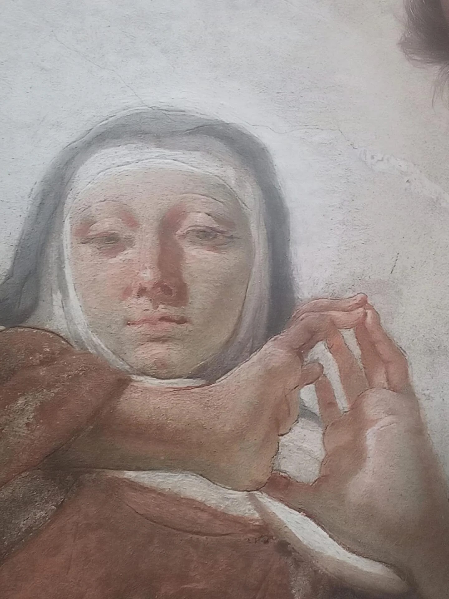 💖 Apoteosi di Santa Teresa - Giambattista Tiepolo - Chiesa di Santa Maria di Nazareth - Venezia -Affresco 🌸 Santa Teresa estatica posa le mani in Hakini Mudra - posizione delle mani concentrativa che stimola focus e presenza 🌷 Quale appassionante 