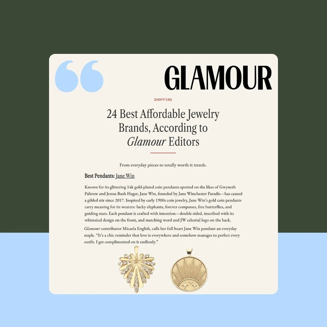 FEATURED in @glamourmag: @janewin_jewelry as one of the best affordable jewelry brands ✨ A big thank you to @micaelaeenglish ❤️
