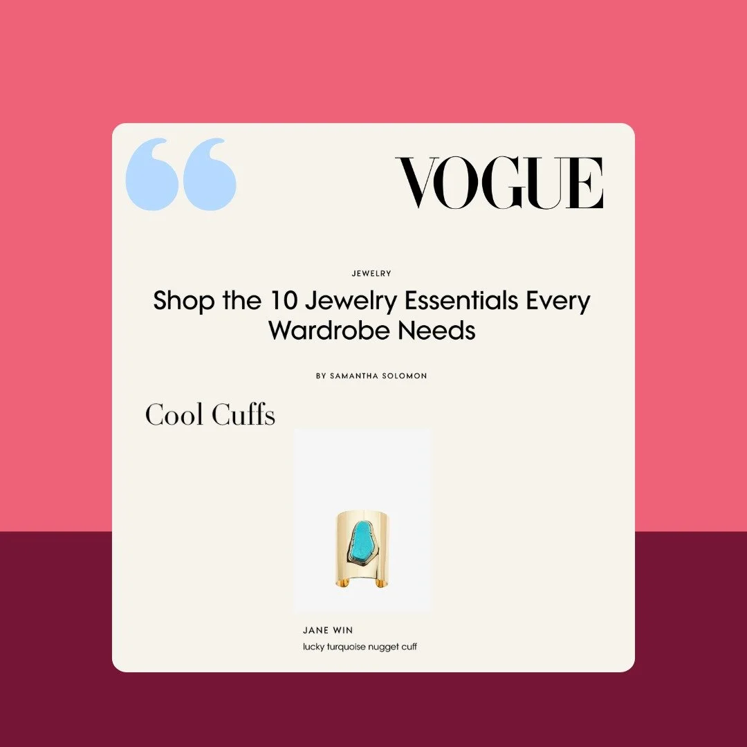 FEATURED in @voguemagazine: @janewin_jewelry as one of the jewelry essentials every wardrobe needs. Special thank you to @samanthasolomon_ !!