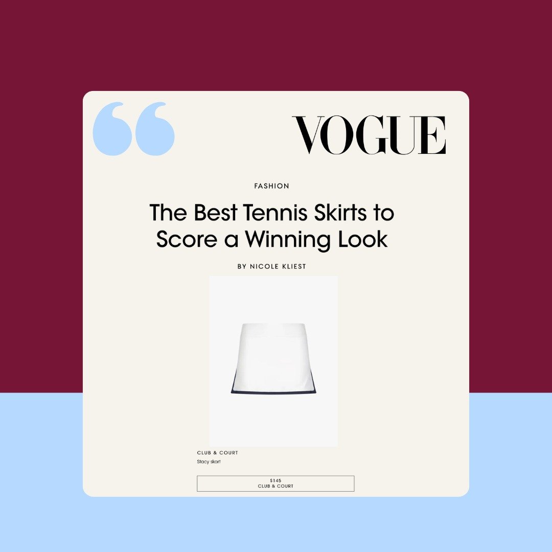 FEATURED in @voguemagazine: @clubandcourt's Stacy Skort in The Best Tennis Skirts to Score a Winning Look. Thank you @nickliest!
