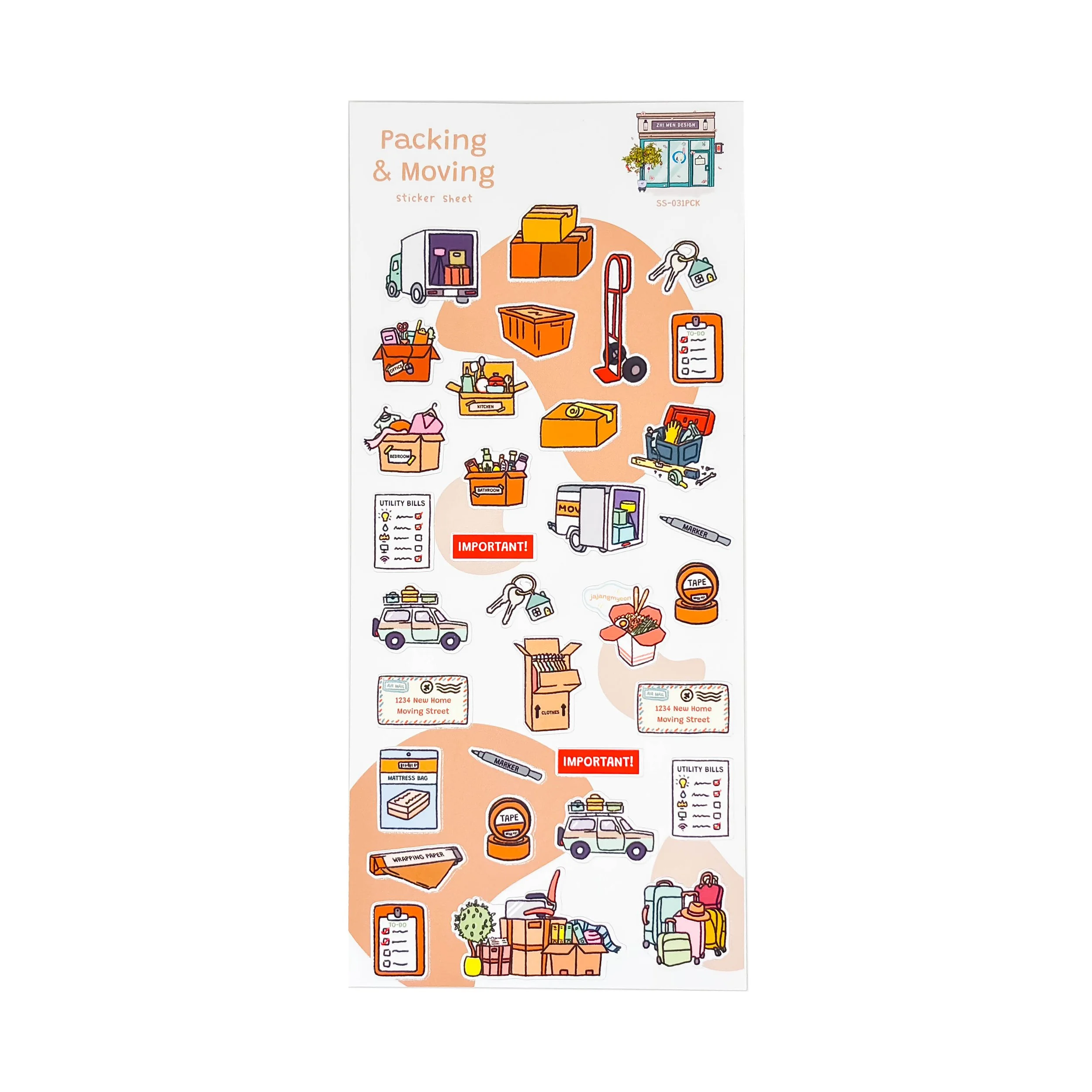 Packing & Moving Sticker Sheet